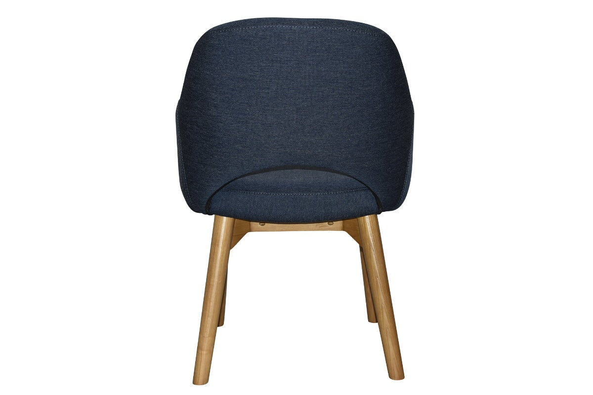 EZ Hospitality Cairo Indoor Armchair with Light Oak Timber Base - 4-Leg Modern Dining Chair for Living Room, Bedroom & Office