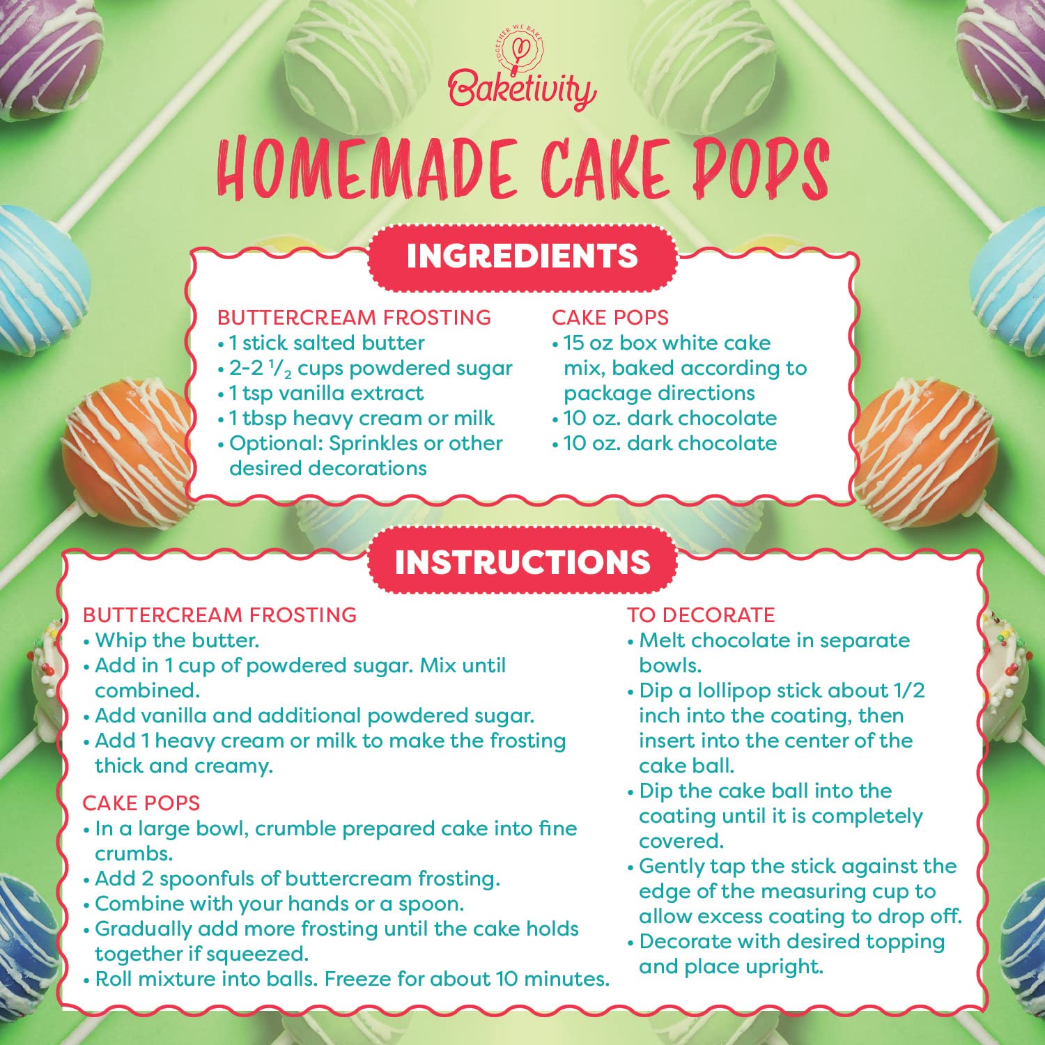 Baketivity Cake Pop Stand - Plastic Lollipop Holder for Cake Pops | No Mold Needed | Perfect for Birthday Parties, Baby Showers & Wedding Dessert Displays