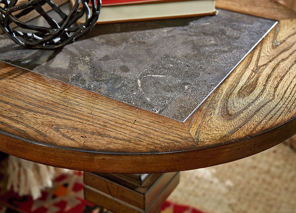 Elegant Stone Top Accent Table - Modern Side Table for Living Room, Bedroom & Office Decor - Perfect for Coffee, Books & Display
