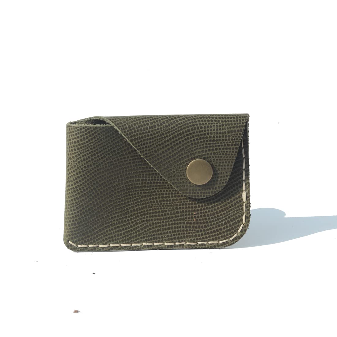 Premium Handmade Genuine Leather Wallet - RFID Blocking Card Holder with Coin Pocket (Green, Embossed Design) | Slim Front Pocket Wallet for Men & Women | Perfect for Travel, Business & Everyday Use