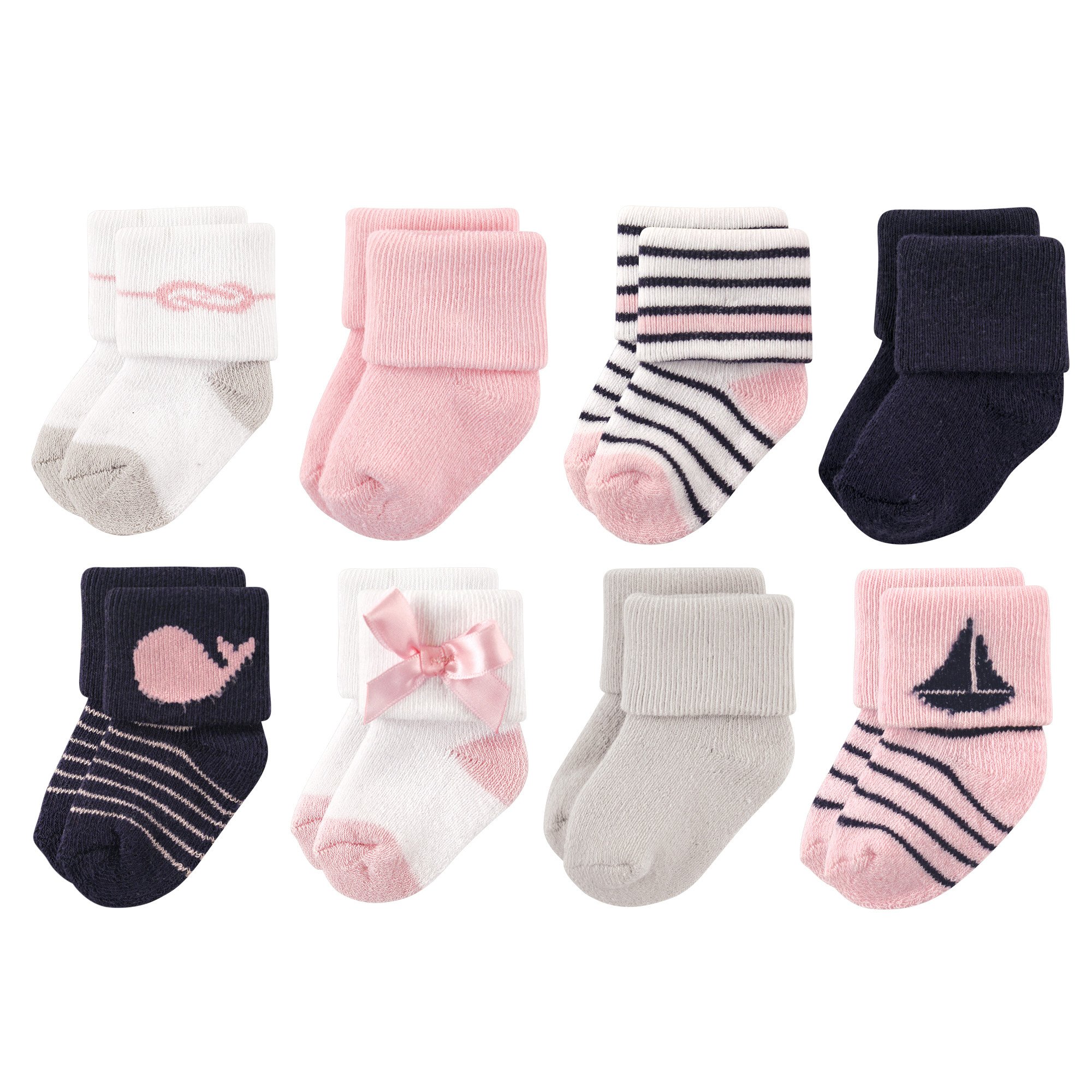Luvable Friends Soft Terry Cloth Baby Socks for Newborns & Infants - Cozy & Non-Slip for Playtime & Sleep
