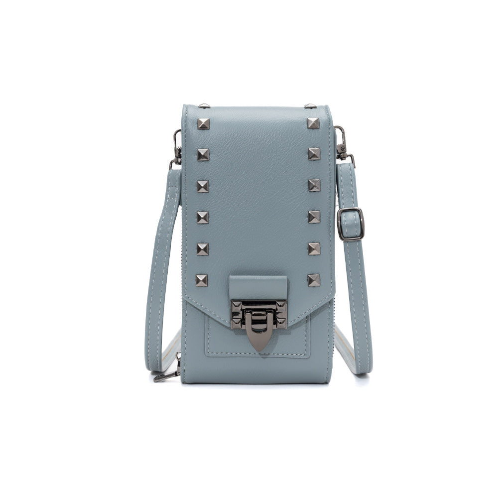 Stylish Women's Solid Color Crossbody Shoulder Bag with Rivet Design - Perfect for Phone, Wallet & Essentials - Ideal for Work, Travel & Daily Use