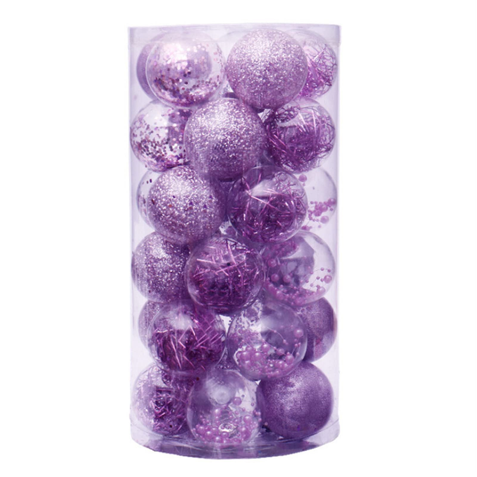 24Pcs Shatterproof Plastic Christmas Ball Ornaments - Powder-Filled Xmas Tree Decorations for Holiday, Wedding & Home Party | Perfect for Indoor Tree Decor, Gift Wrapping & Festive Centerpieces