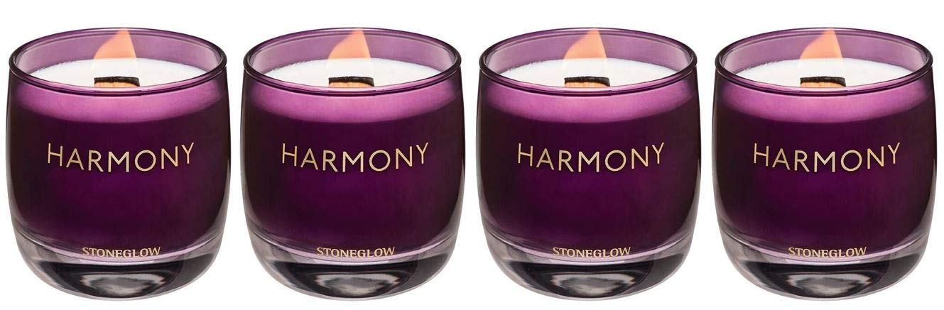 Stoneglow Candle Infusion Collection - Harmony Vetiver & Citrus Tea Scented Candles (Set of 4) | Relaxing Aromatherapy for Home, Spa & Meditation