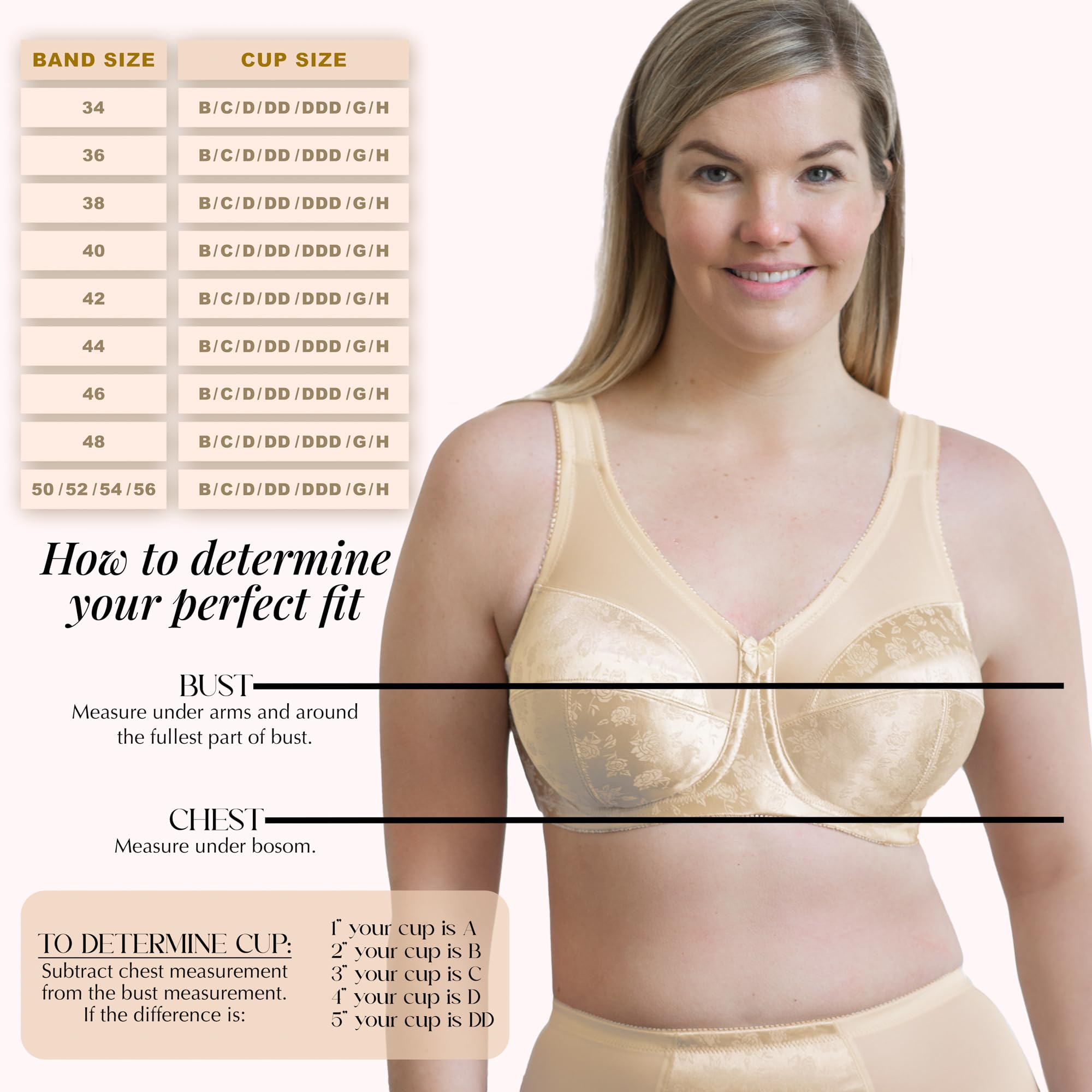 Full Figure Wireless Seamed Cup Bra for Women - Comfortable Support & Lift for Everyday Wear, Workout & Lounge