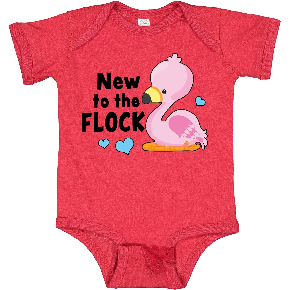 Inktastic New to The Flock Cute Baby Flamingo Bodysuit - Soft Cotton Onesie for Newborns & Infants - Perfect for Playtime, Photo Shoots & Gifts