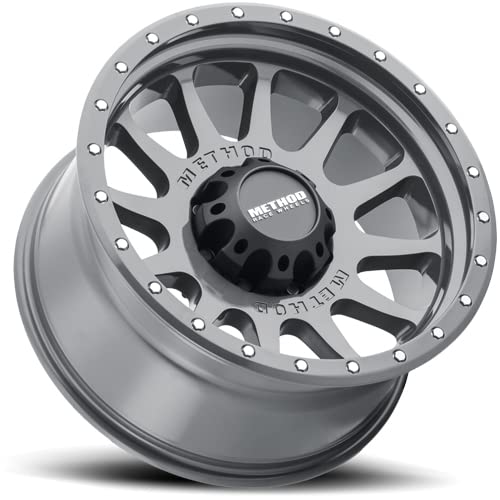 Method Race Wheels 605 NV Titanium 20x10 Gloss Black Wheels - 8x6.5 Bolt Pattern, -24mm Offset - Durable Off-Road & Street Performance for Trucks, SUVs, Jeeps