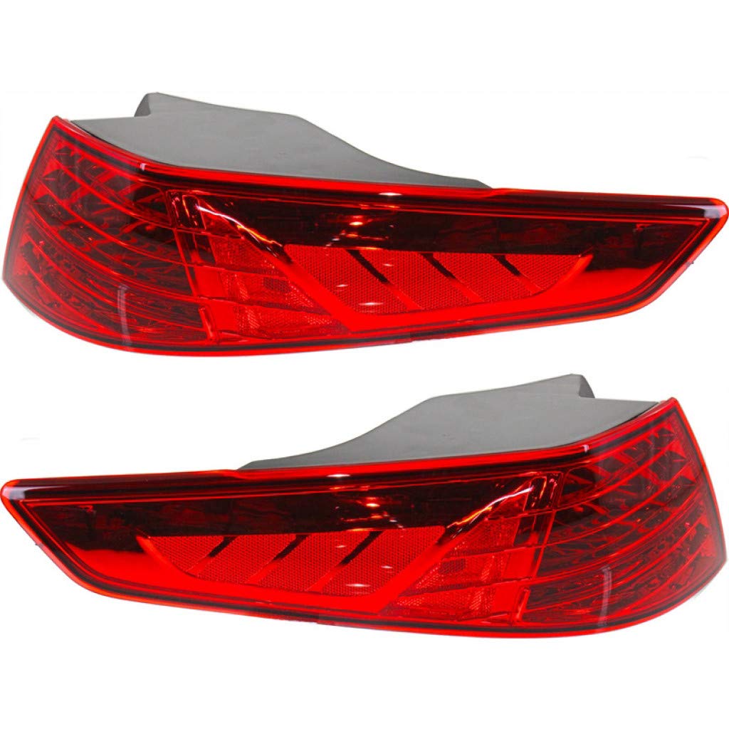 2011 Kia Optima Tail Light Assembly - DOT Certified Unpainted Pair w/Bulbs (Driver & Passenger Side) | KI2804106 KI2805106 | Fits EX, LX Trims | Perfect for Replacement & Night Driving Safety