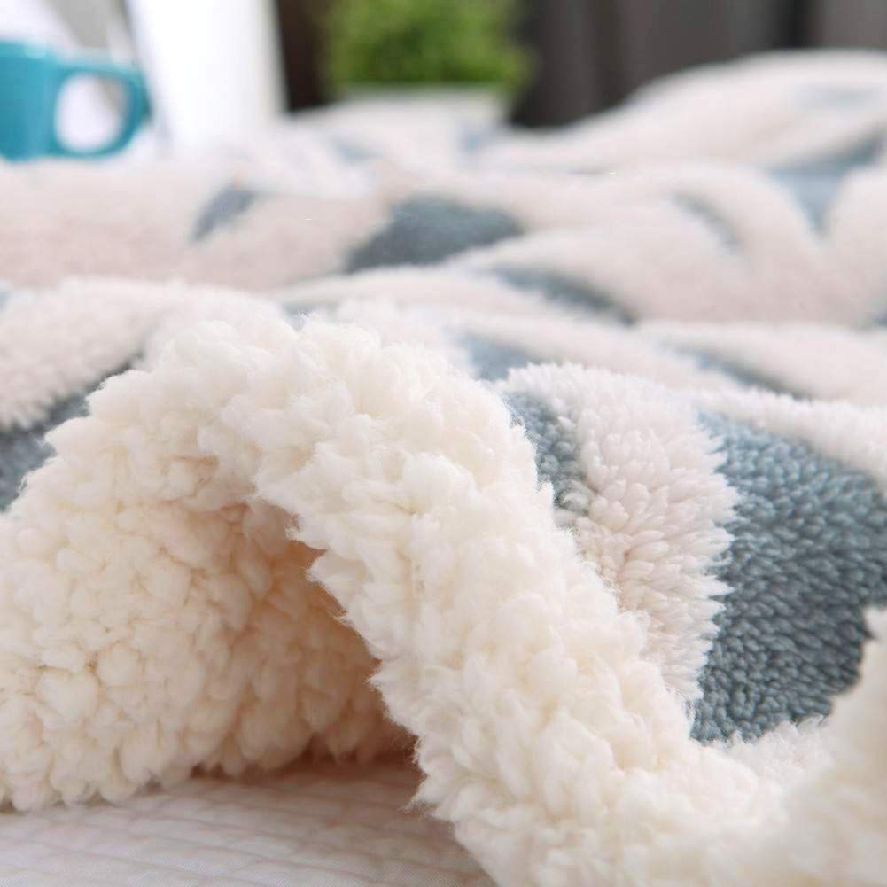 LOMAO Sherpa Fleece Blanket - Ultra Soft & Fuzzy Dual Sided Throw Blanket for Couch, Sofa & Bed - Light Blue 51x63 Inch - Perfect for Cozy Nights, Movie Time & Home Decor