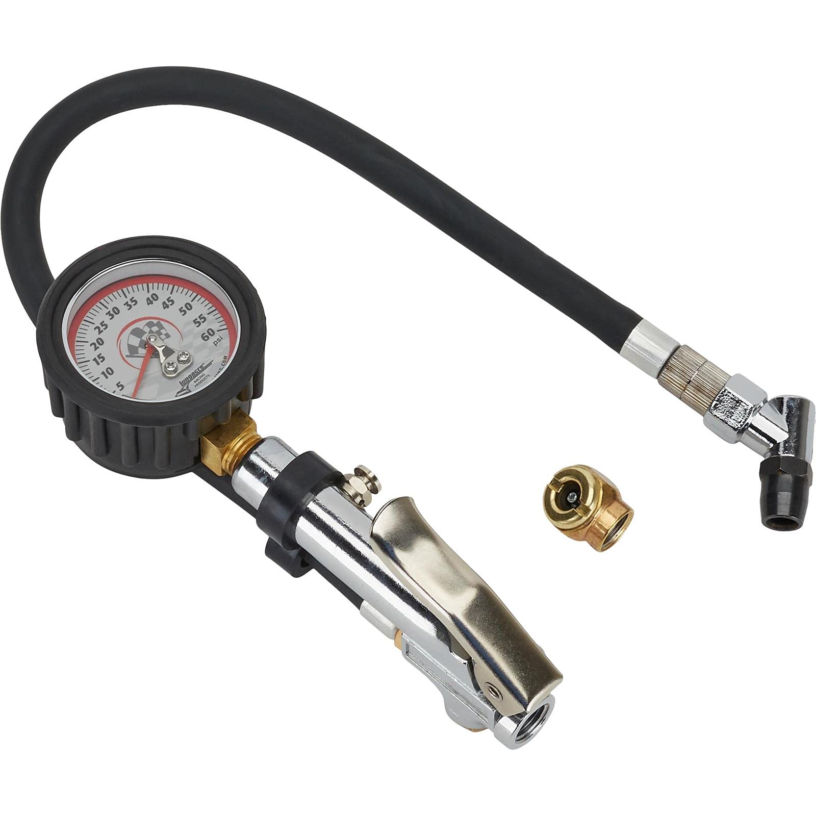 Longacre 52-52010 Deluxe 2 Inch Quick Fill Tire Gauge, 0-60 PSI - Accurate Digital Tire Pressure Gauge for Cars, Trucks & Motorcycles - Perfect for Road Trips, Racing & Off-Road Adventures