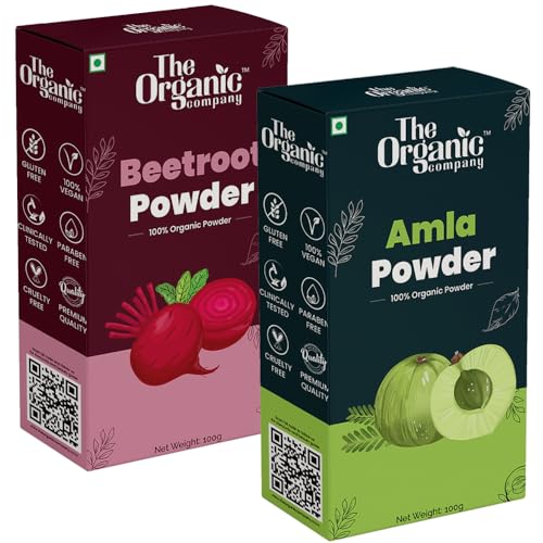 100% Pure Natural Beetroot Powder & Amla Powder for Immunity, Hair Growth & Skin Care | Organic Hair Mask for Men & Women | Promotes Healthy Hair, Reduces Pimples | Perfect for DIY Hair Packs & Natural Beauty Routines