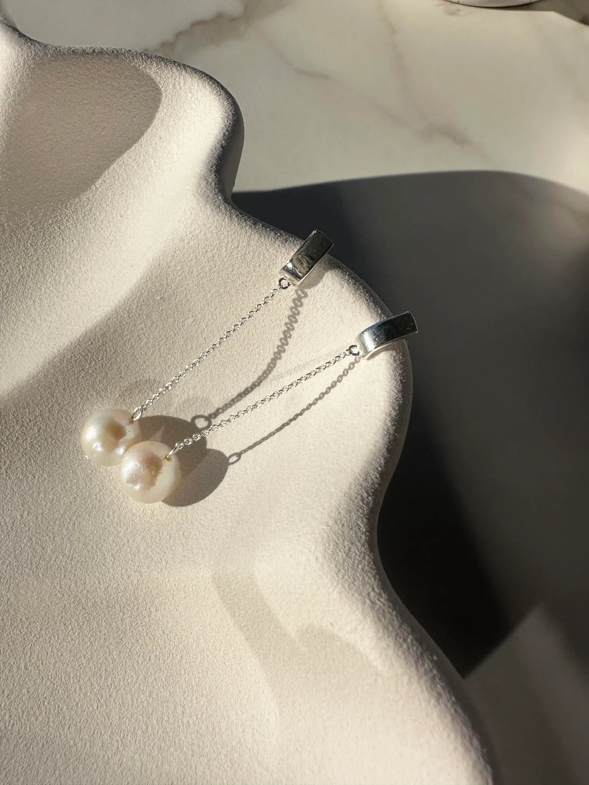 Lola Knight Ada Minimalist Pearl Bridal Earrings - Sterling Silver Wedding Jewelry for Brides, Bridesmaids & Formal Occasions