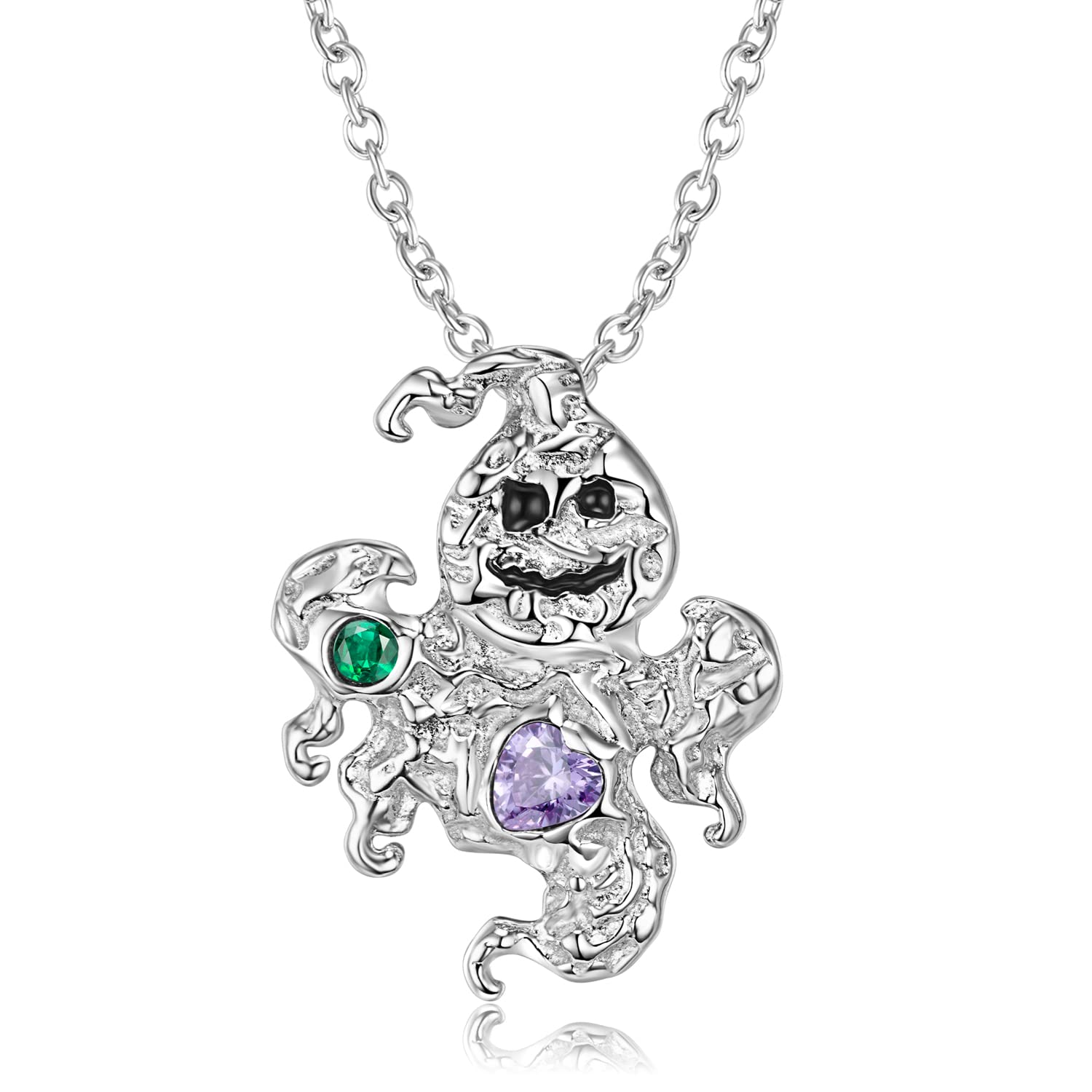 ZQA Black Cat Pumpkin Bat Necklace for Women - 925 Sterling Silver Black Gold Halloween Pendant Jewelry | Perfect Gift for Daughter, Sister & Girls | Great for Halloween, Christmas & Everyday Wear