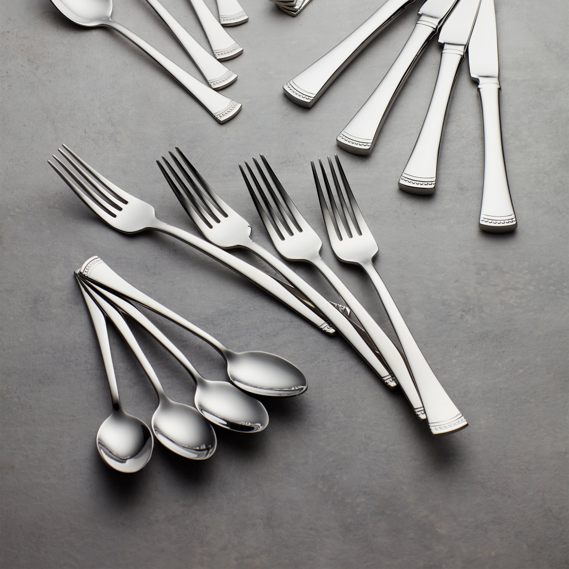 Premium Portola Salad Forks Set of 4 - Stainless Steel Dinnerware for Elegant Dining, Perfect for Salads, Desserts & Entertaining Guests