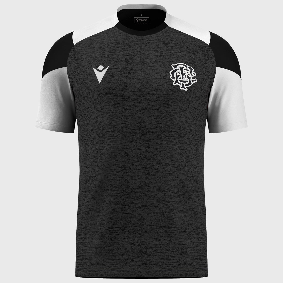 Macron Barbarians Rugby Poly Dry Tee Black 2025 - Moisture-Wicking Performance Rugby Shirt for Training & Matches