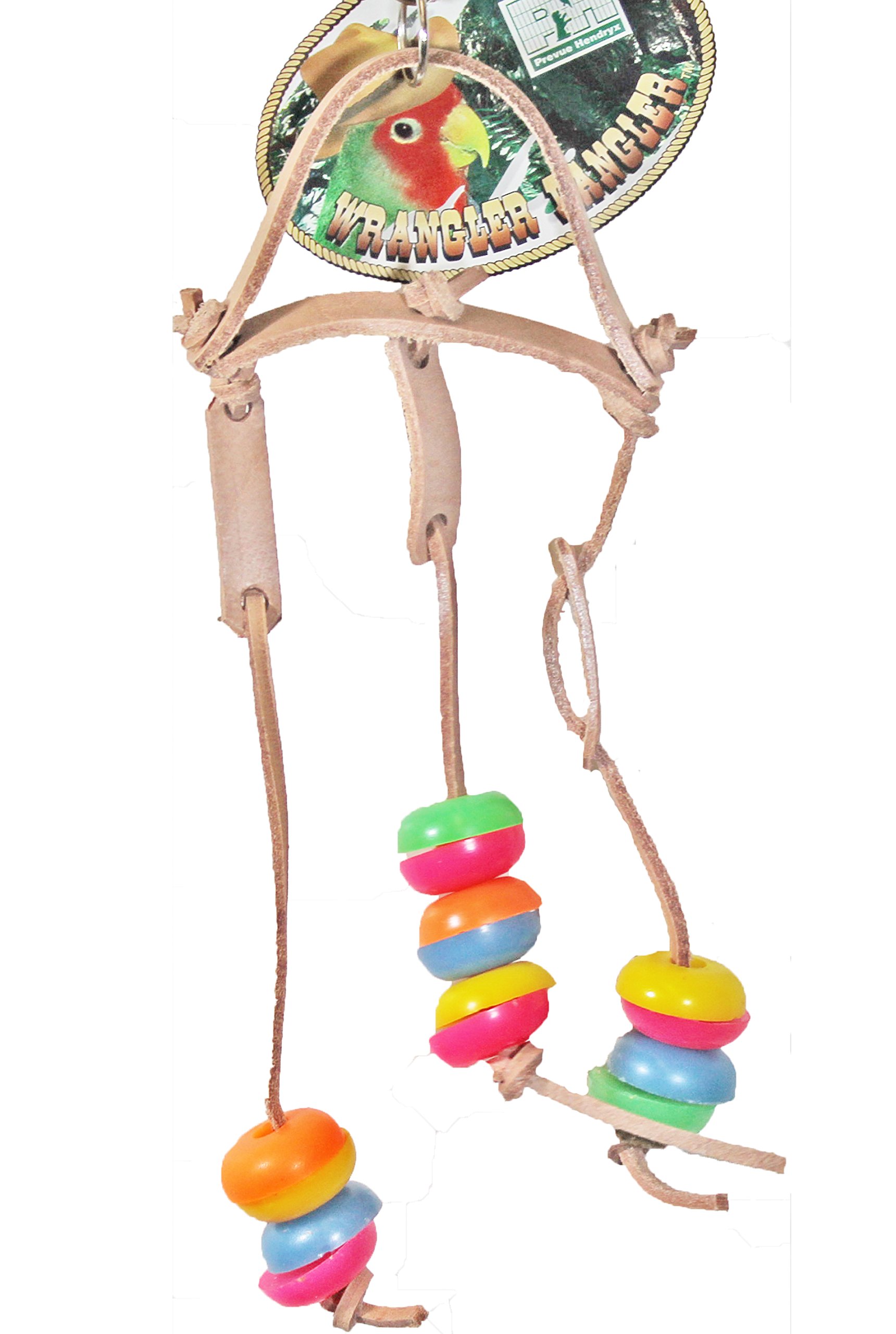 Prevue Wrangler Dangler Chowbell Bird Toy - Colorful Chewing & Foraging Toy for Parrots, Cockatiels, Conures - Perfect for Cage Enrichment & Playtime