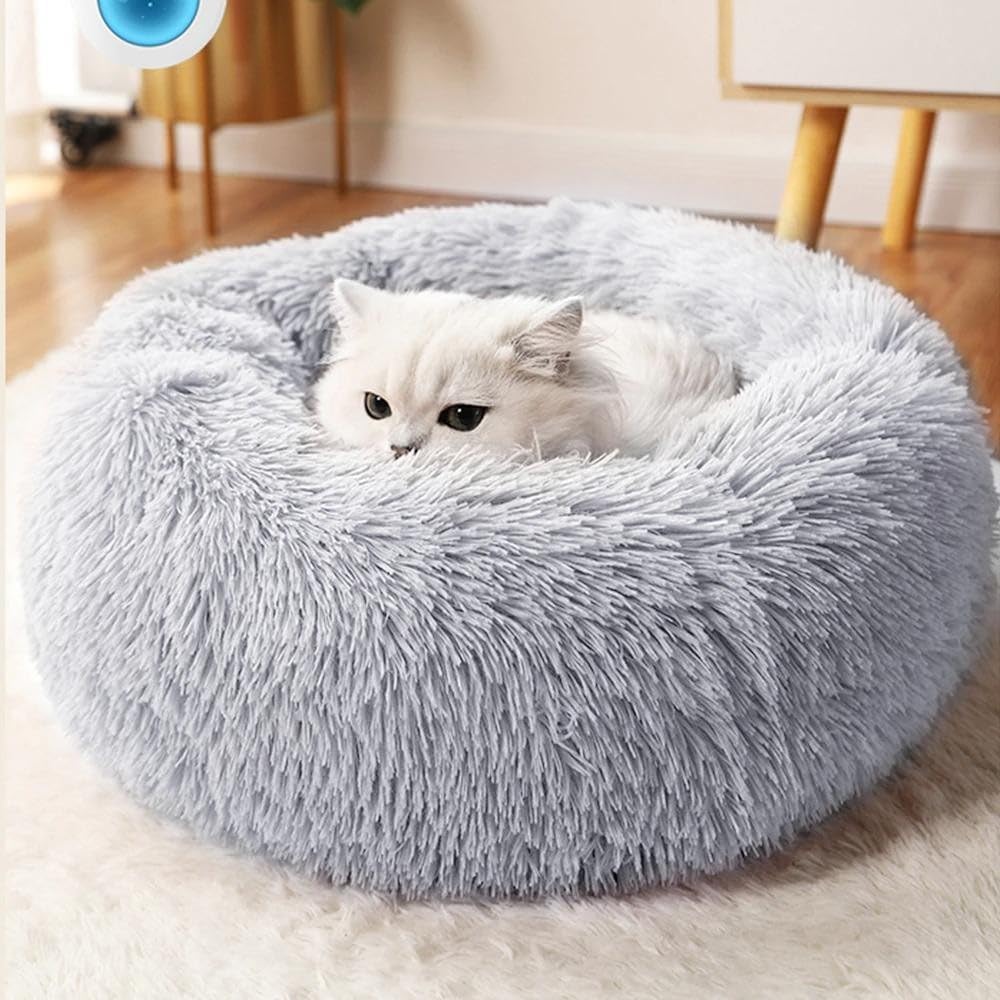 Washable Small Cat Bed for Indoor Cats & Puppy Bed - 16 Inch Cozy Pet Bed for Kittens & Small Dogs Under 5lbs | Perfect for Home, Office & Travel Use