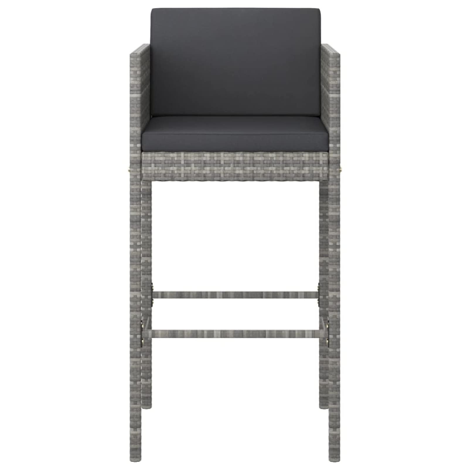 Tidyard 5-Piece Patio Bar Set with Table, 4 Stool Chairs, Footrest & Cushions - Gray Poly Rattan & Steel Frame Outdoor Furniture for Terrace, Balcony, Garden | Perfect for Entertaining, Lounging & Outdoor Dining