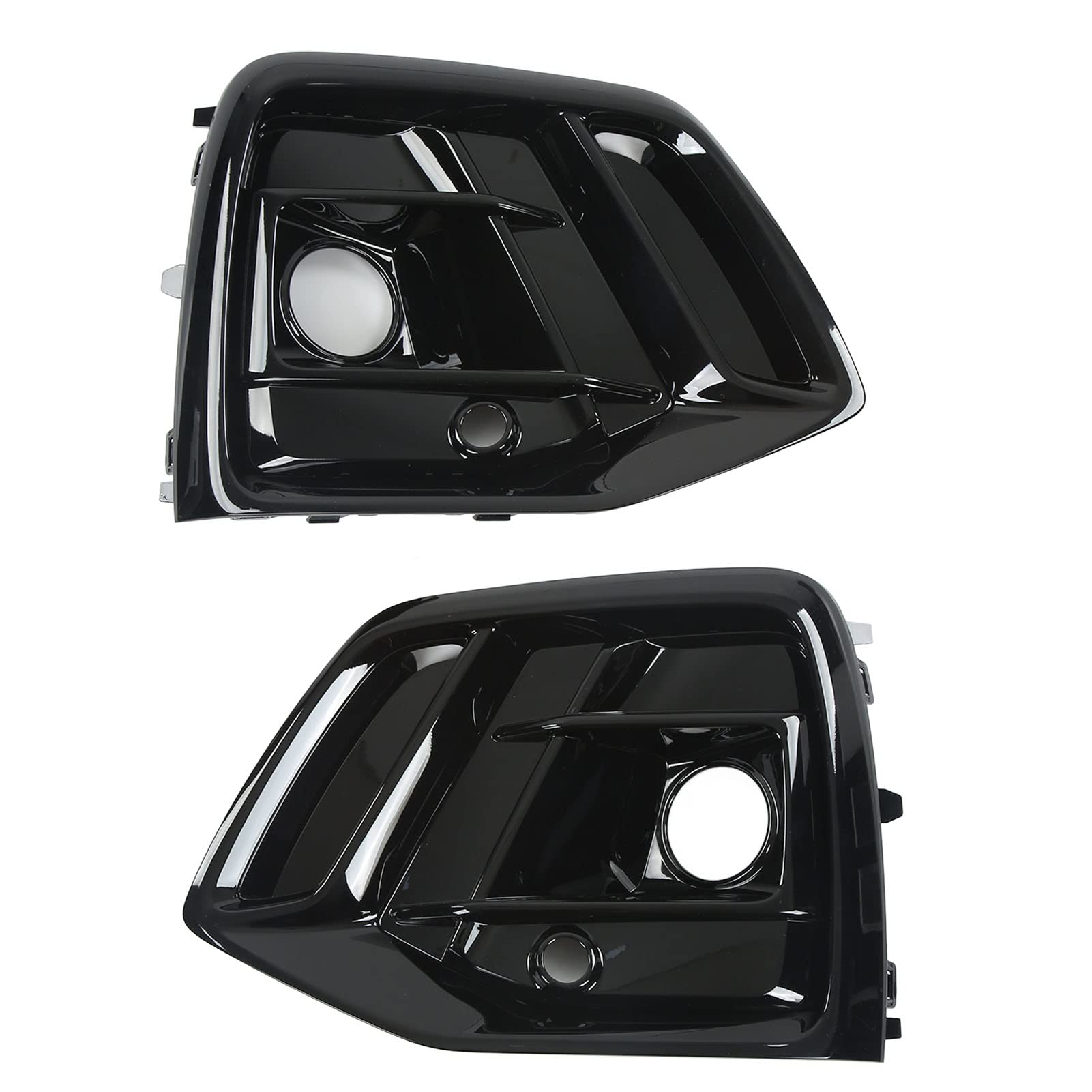 Aramox Glossy Black Fog Lamp Grille Cover Trim - 1 Pair for Car Modification & Replacement | Upgrade Your Vehicle's Front Bumper Look for Off-Road & Night Driving