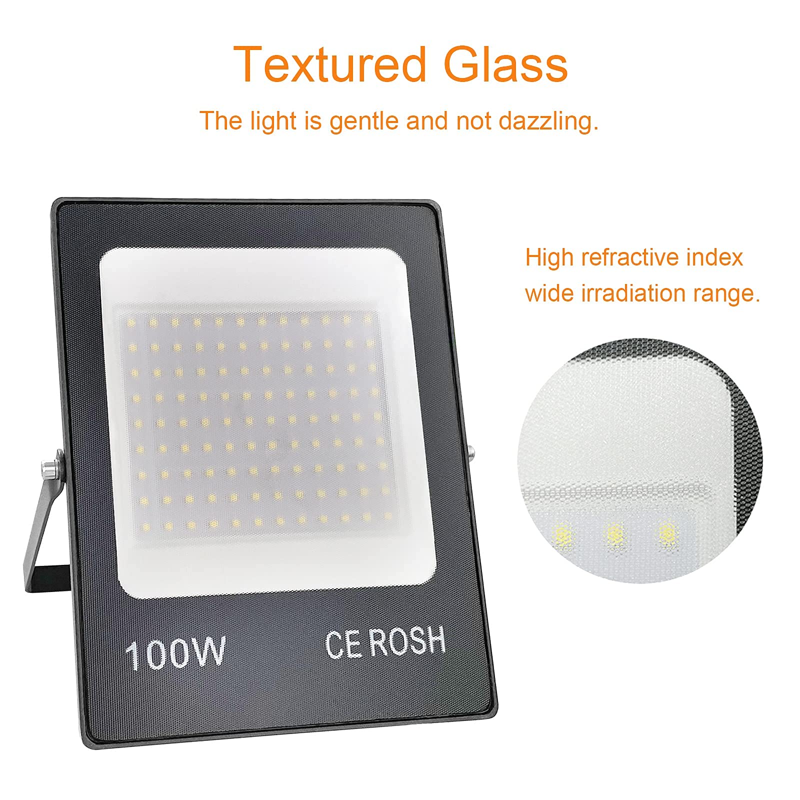 100W LED Flood Lights - 10,000LM Super Bright Outdoor Security Lights, IP66 Waterproof - 5000K Daylight White for Yard, Garden, Garage, Playground, Stadium & Parking Lot Lighting | Energy Efficient Commercial & Residential Use