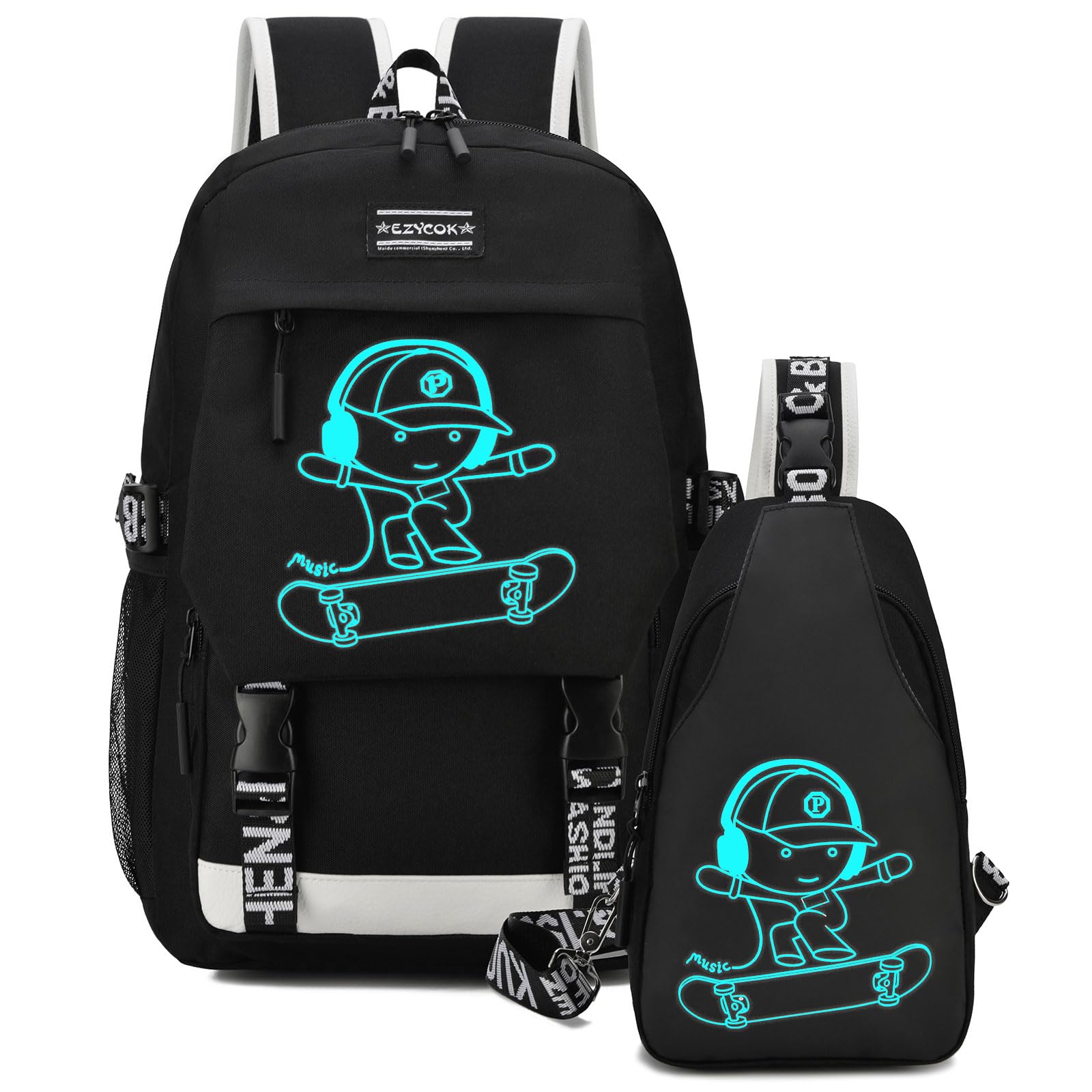 **Durable Water-Resistant School Backpack for Boys & Teens - Lightweight Laptop Backpack with USB Charging Port - Ideal for Middle School, College & Travel - Black**    *(Perfect for Daily School Use, Commuting, and Weekend Trips - Fits Laptops, Books & Essentials)*