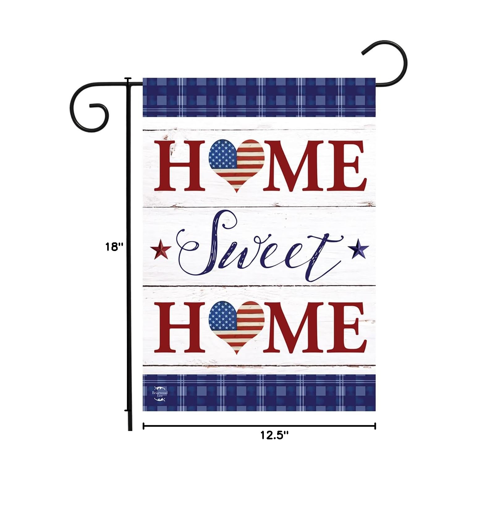 Briarwood Lane Patriotic Home Sweet Home Double-Sided Garden Flag 12.5 x 18 Inch - Perfect for Front Yard, Porch Decor & Seasonal Outdoor Display