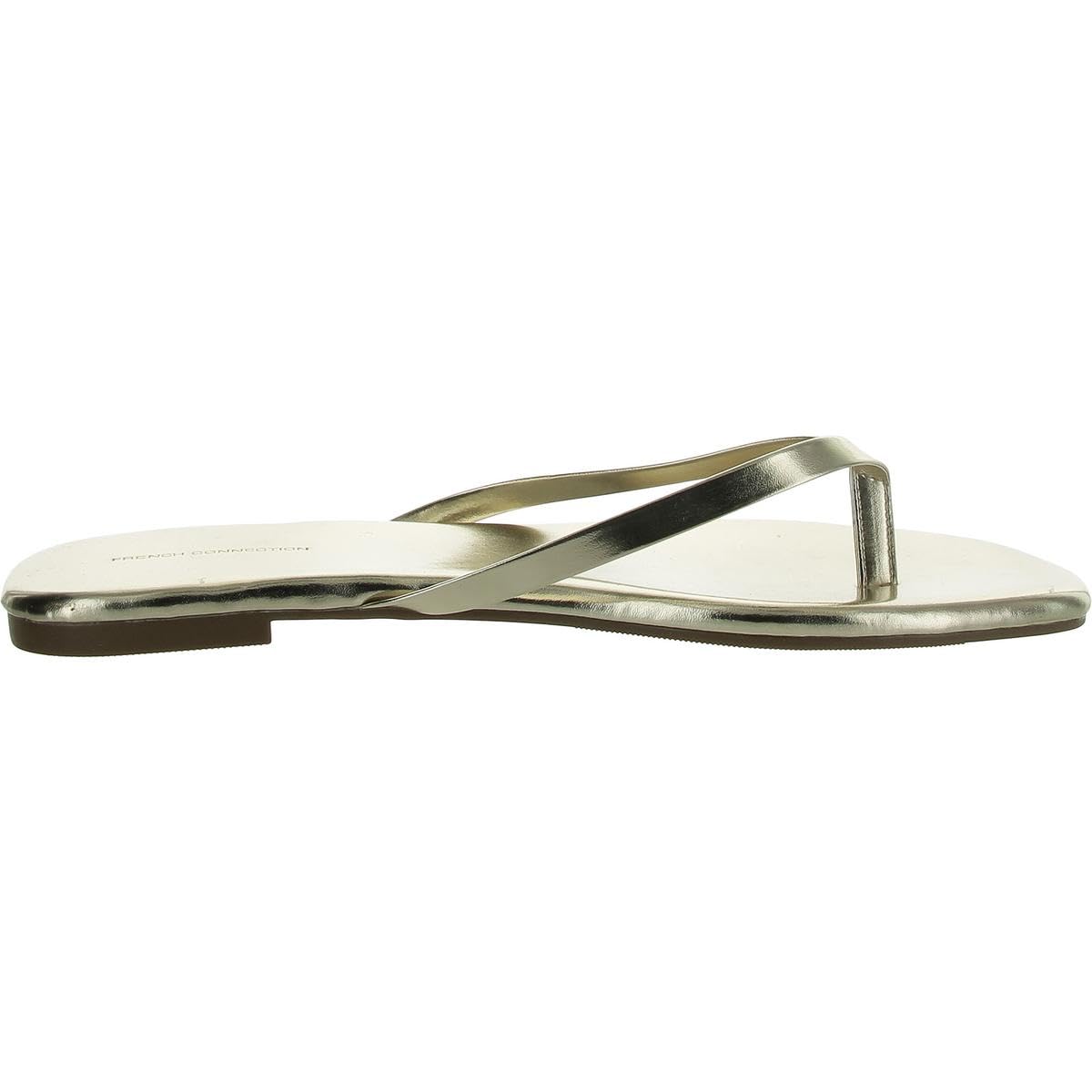 French Connection Women's Morgan Vegan Leather Slip-On Thong Sandals | Comfortable & Stylish Vegan Shoes for Summer | Perfect for Beach, Pool, and Casual Outings