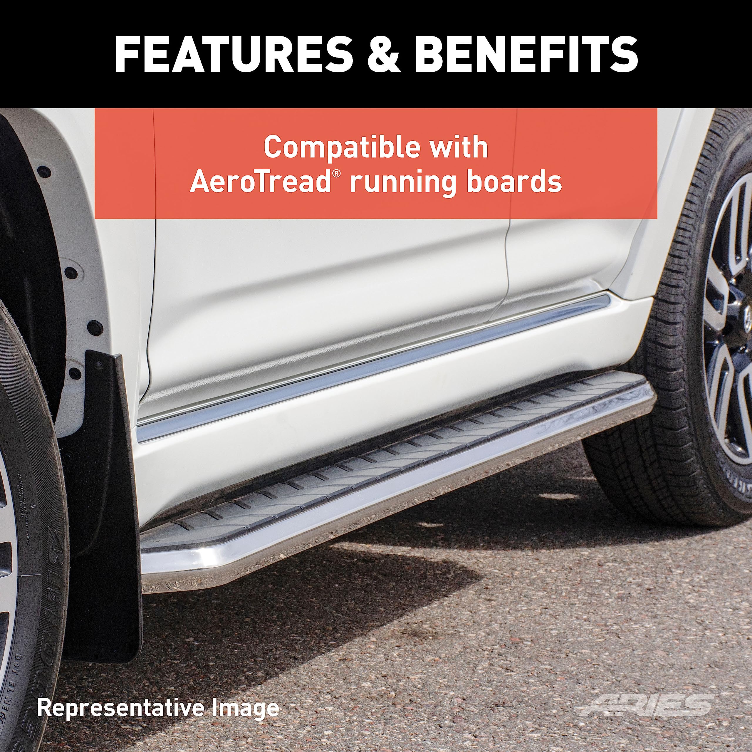 Aries Aerotread Bracket Kit - Heavy Duty Truck Accessories for Semi Trailers | Perfect for Off-Road & Commercial Vehicle Protection