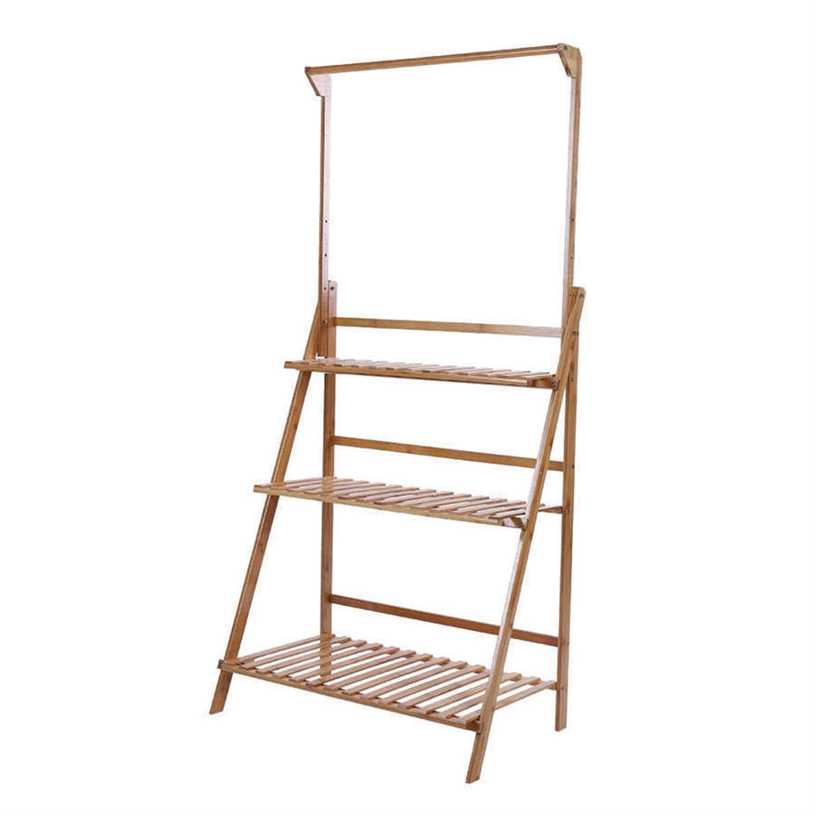 WUCHENG 5-Tier Wooden Flower Stand - Multi-Functional Plant Shelf for Indoor/Outdoor Potted Plants, Shoes, Towels & Books Storage - Perfect for Home, Office, Balcony & Garden Decor (Color: A)