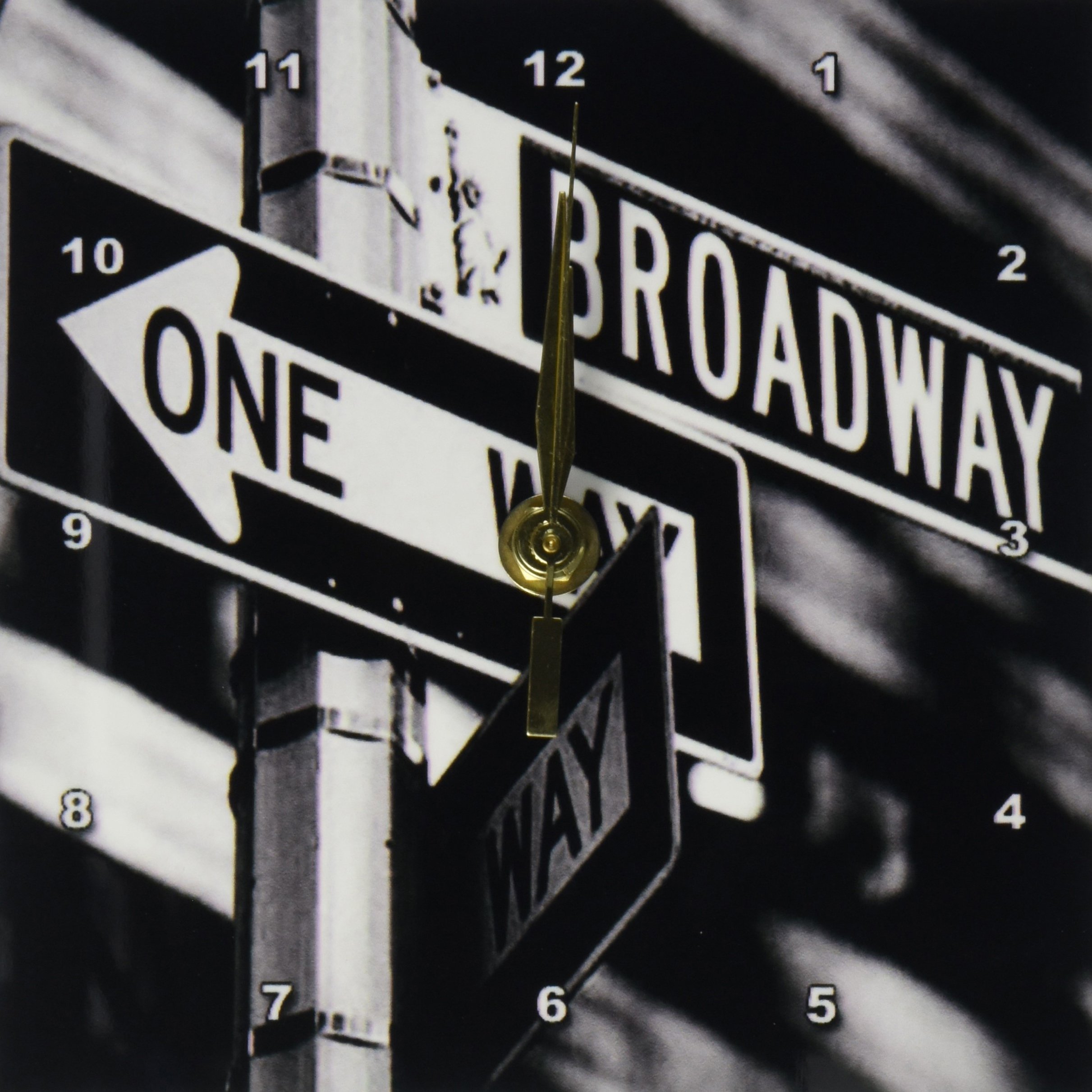 3D Rose Broadway Desk Clock - 6x6 Inch Stylish Office & Home Decor - Perfect for Work, Living Room, or Gift Giving