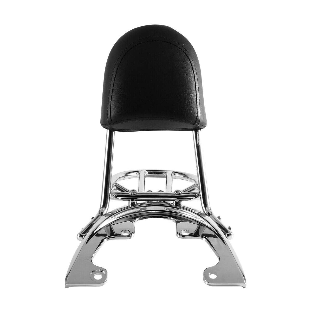 TCT-Motorparts Sissy Bar Backrest Pad with Luggage Rack Kit - Compatible with Harley VRSCAW VRSCDX VRSCX Models (2007-2011) 240 Rear Tire | Comfortable & Stylish Upgrade for Long Rides & Touring