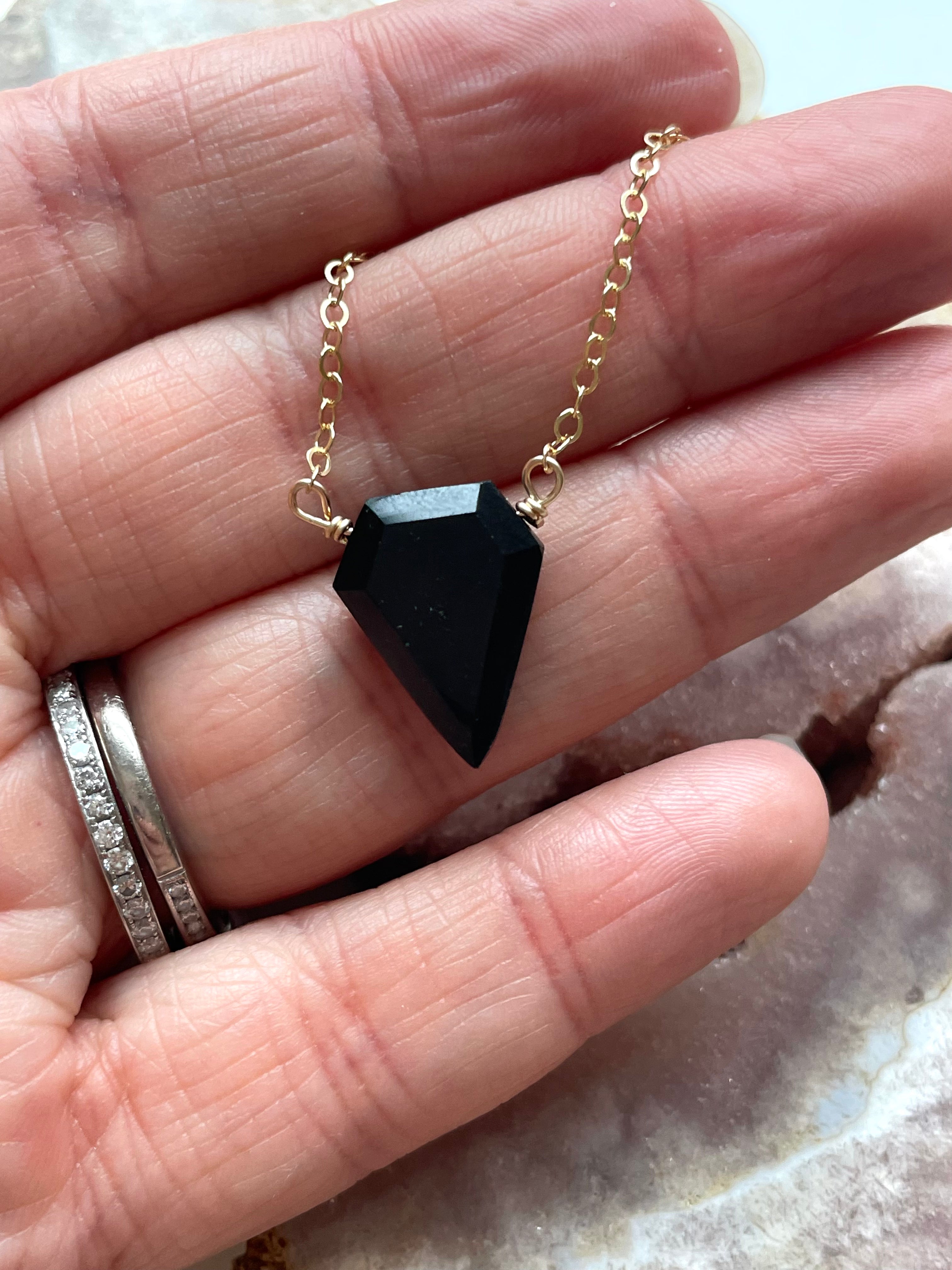 Black Tourmaline Pendant Necklace for Empath Protection - Healing Crystal Jewelry for Energy Cleansing & Stress Relief - Perfect for Meditation, Yoga & Spiritual Practices