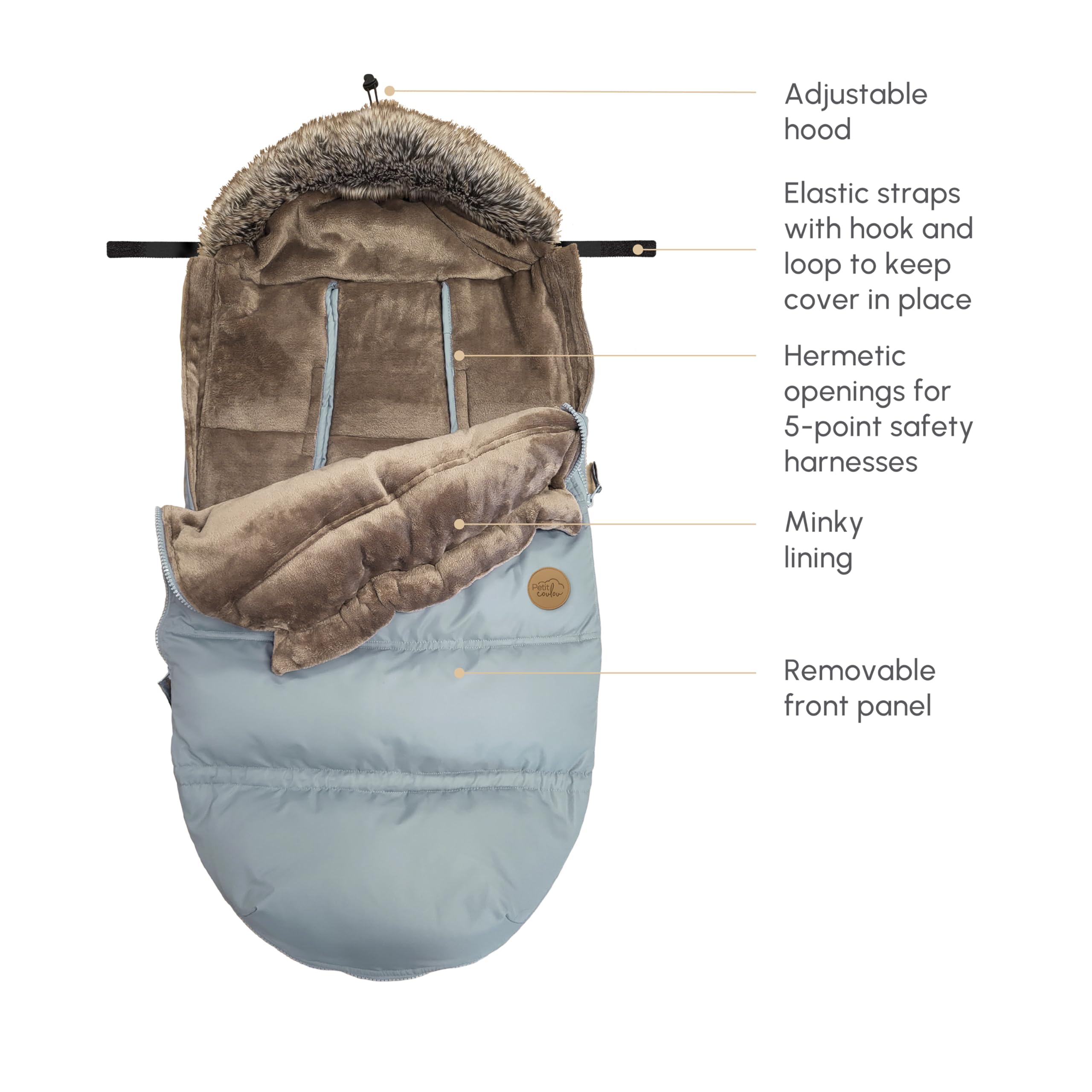 Universal Baby Stroller Footmuff - Warm Toddler & Infant Sleeping Bag with Neck Warmer | Waterproof & Windproof for Strollers, Carriages, Pushchairs | Perfect for Winter Walks, Outdoor Adventures & Daily Commutes