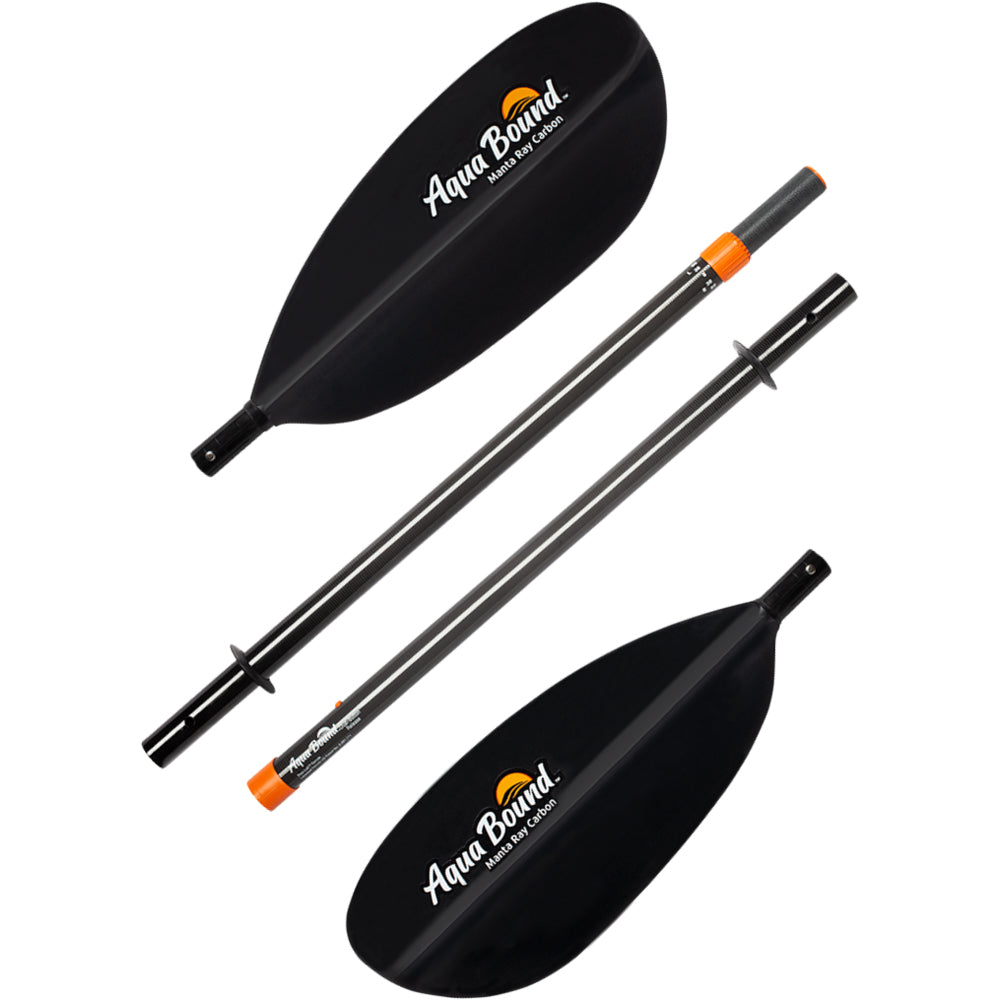Aqua Bound Manta Ray Carbon Posi Lock 4-Piece Kayak Paddle - Lightweight & Durable Kayaking Paddle for Touring, Fishing & Recreational Use