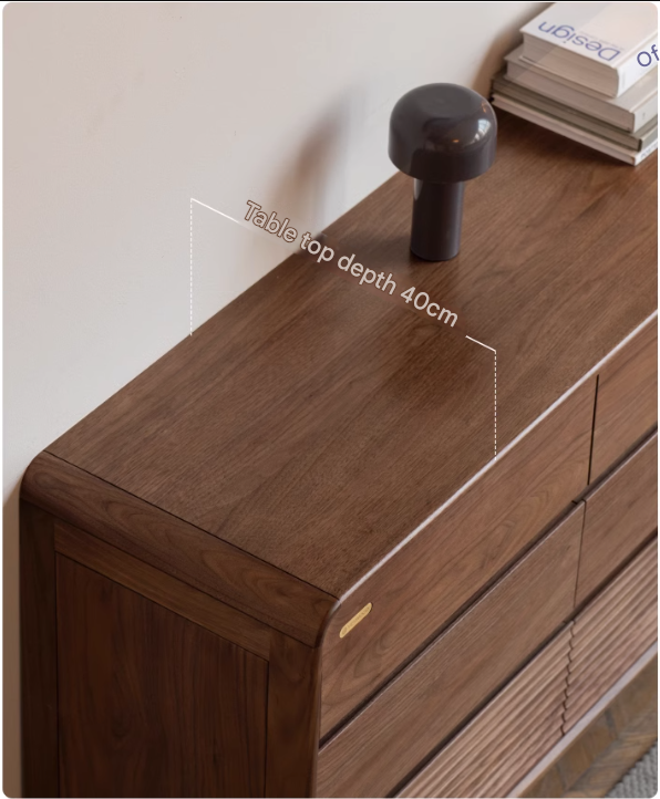Premium Black Walnut Solid Wood Storage Cabinet with Drawers - Handcrafted Dresser for Bedroom, Living Room & Office Organization