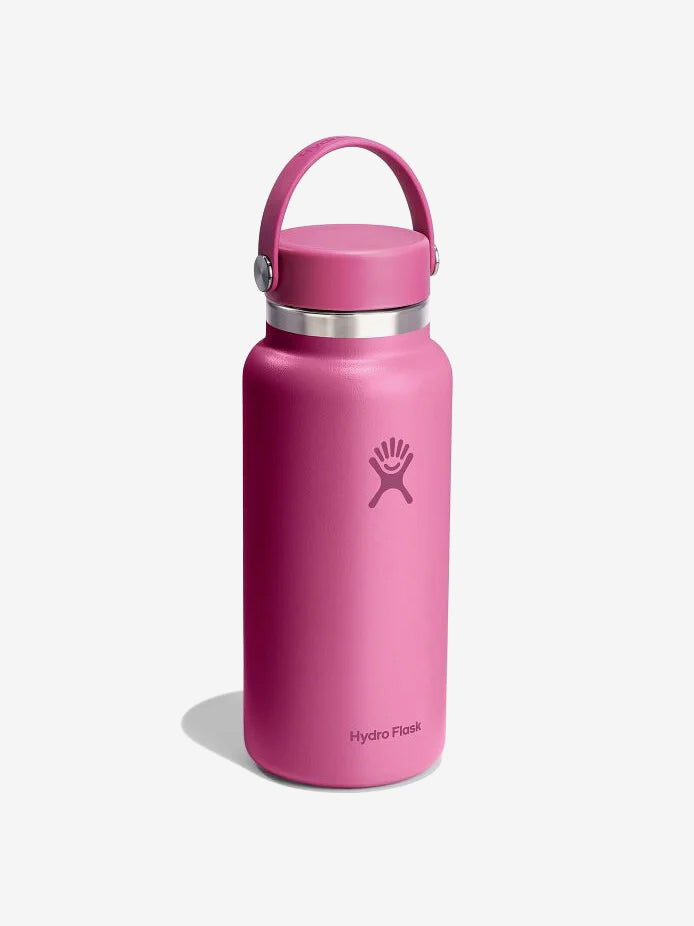 Hydro Flask 32oz Wide Mouth Water Bottle with Flex Cap - Vacuum Insulated Stainless Steel Thermos for Hot & Cold Drinks - Perfect for Hiking, Camping, Gym & Outdoor Activities (Reef Blue)