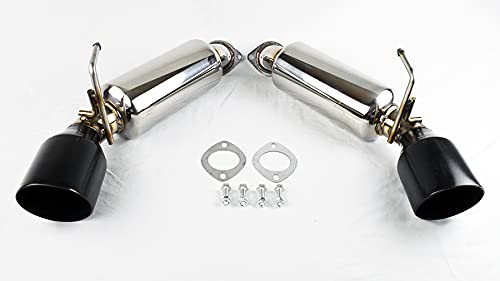 High-Performance Gloss Black Resonated Axle Back Muffler Exhaust System for Nissan - Perfect for Car Enthusiasts & Auto Upgrades | Great Gift for Men & Women