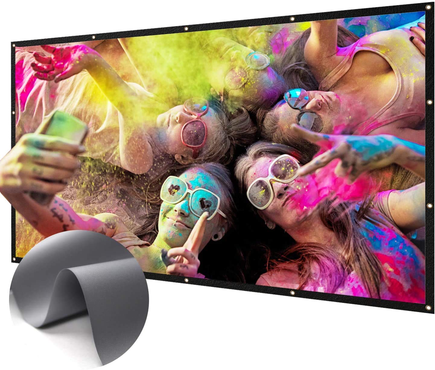 NIERBO 200 inch Projector Screen - ALR Metal Frame 2.4 Gain 3D Movie Screen 16:9 Aspect Ratio - Perfect for Home Theater, Backyard Movie Nights & Office Presentations