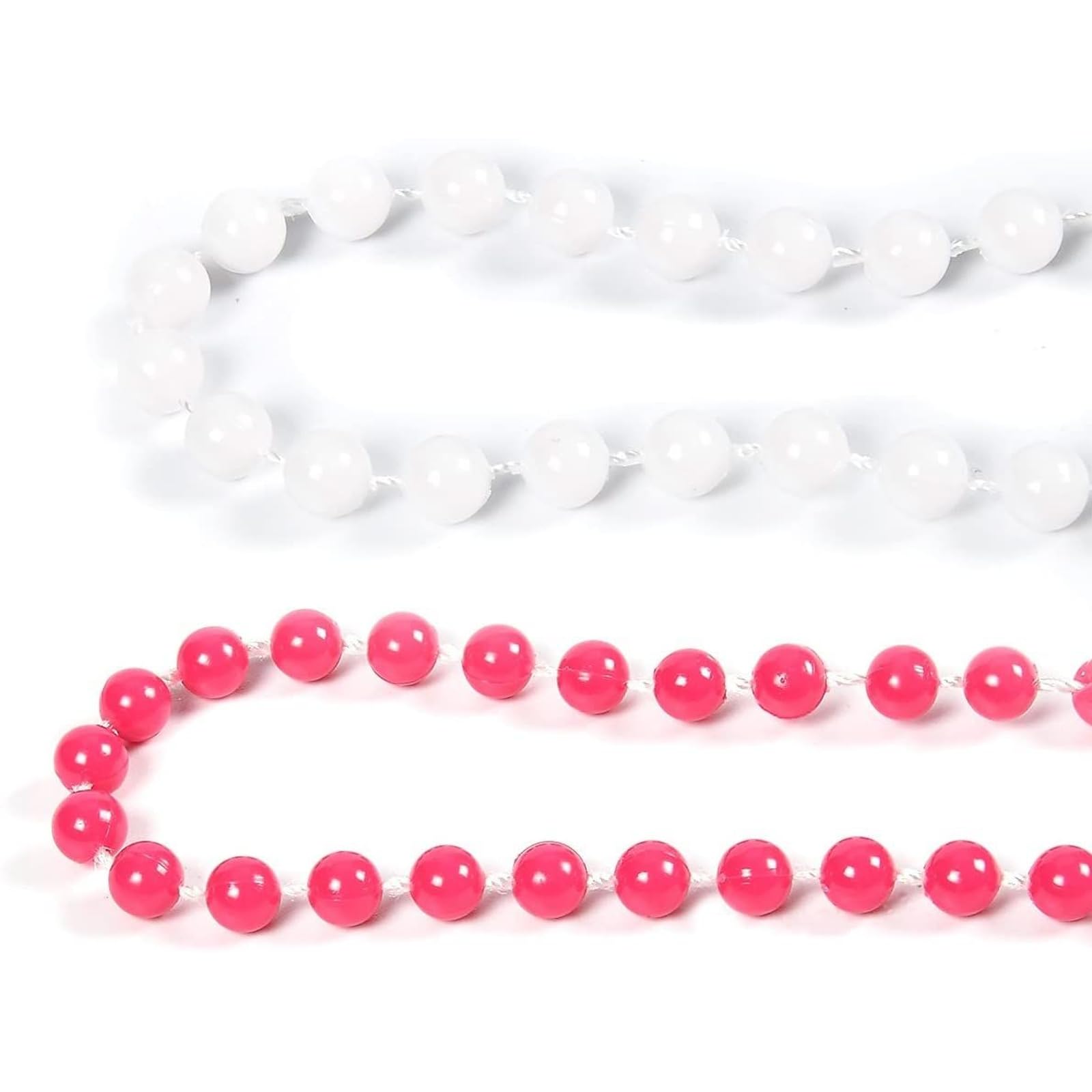 Sparkle and Bash 6-Pack Bachelorette Party Shot Glass Necklaces - Plastic Beaded Bridal Party Accessories for Bride & Bridesmaids - Hot Pink & White with Gold Lettering - 30.4 Inch Long - Perfect for Wedding Showers, Girls Night Out & Bachelorette Parties