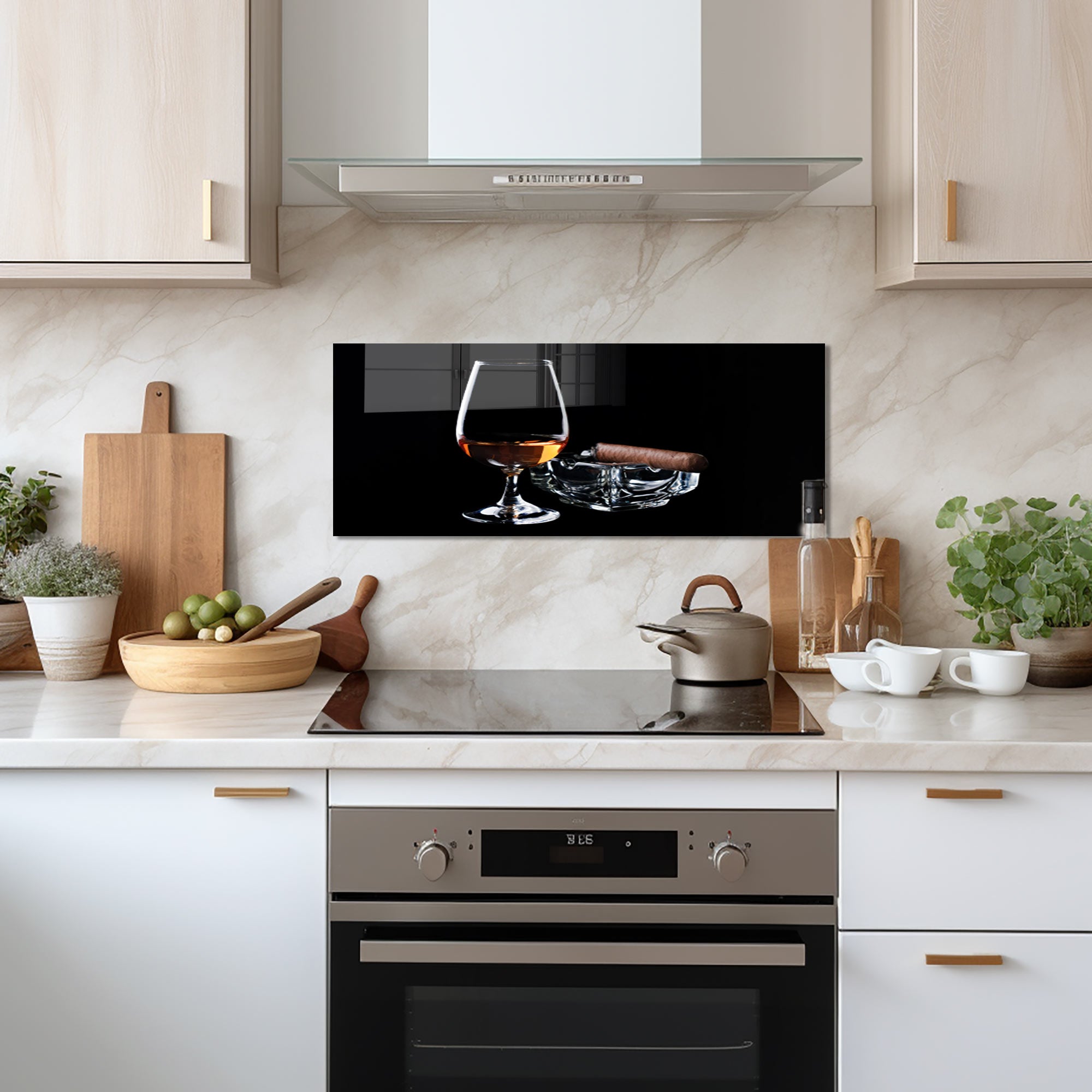 Premium Whiskey & Cuban Glass Splashback - Elegant Kitchen Backsplash for Home Bar & Modern Interior Design | Perfect for Liquor Display, Cocktail Making & Stylish Home Decor