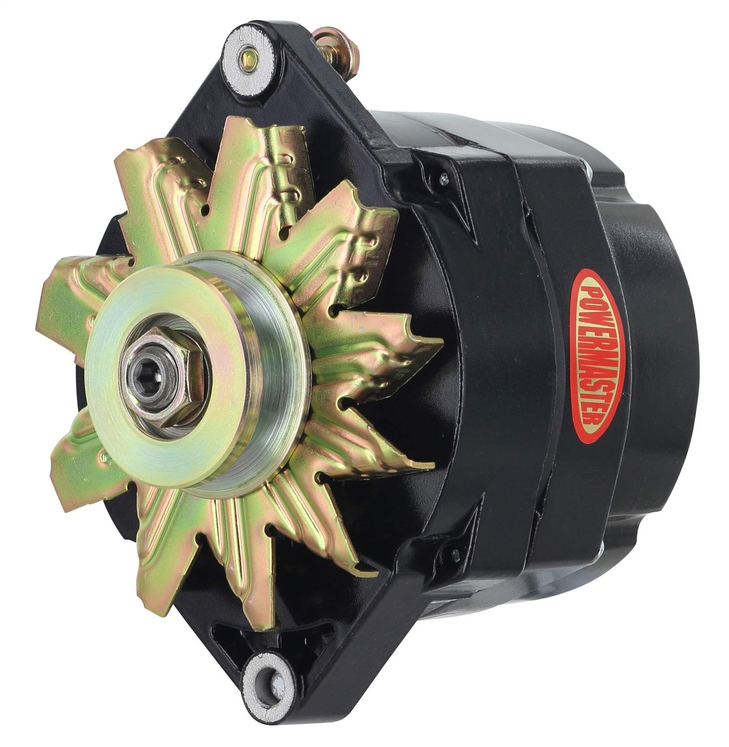 High Output 100A Black Alternator - Motorola Replacement with 1V Pulley & 1