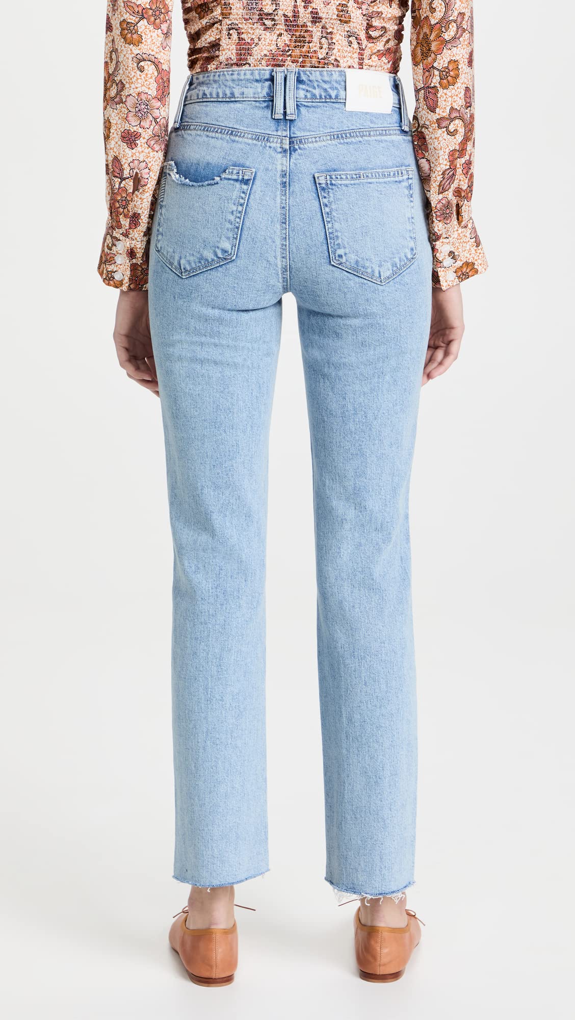PAIGE Women's Stella Straight Leg Jeans - High Waist Denim Pants for Casual & Office Wear | Comfortable Stretch Fit for Everyday Style