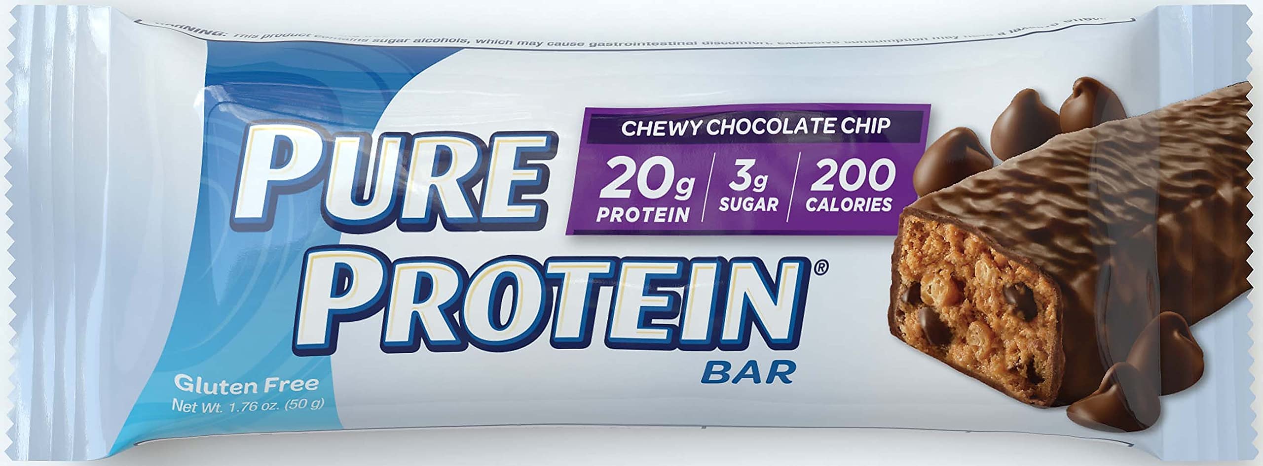 Pure Protein High Protein Bar Chewy Chocolate Chip - 6 Pack | Low Sugar, High Protein Snack for Weight Loss & Muscle Recovery | Perfect for Gym, Hiking & On-the-Go Energy Boost