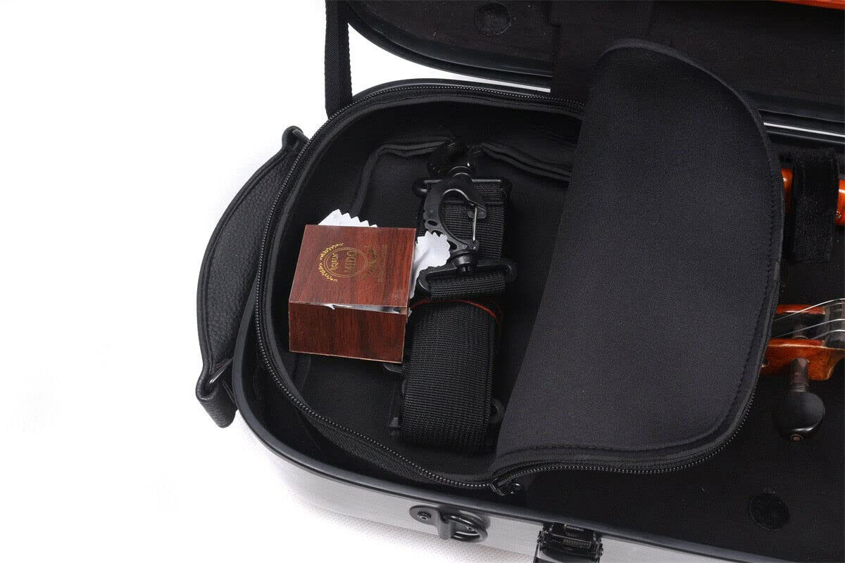 Premium 4/4 Violin Case - Mixed Carbon Fiber Hard Shell with Sheet Bag, Top Handle & Adjustable Shoulder Strap | Durable Violin Protection for Travel, School & Professional Use