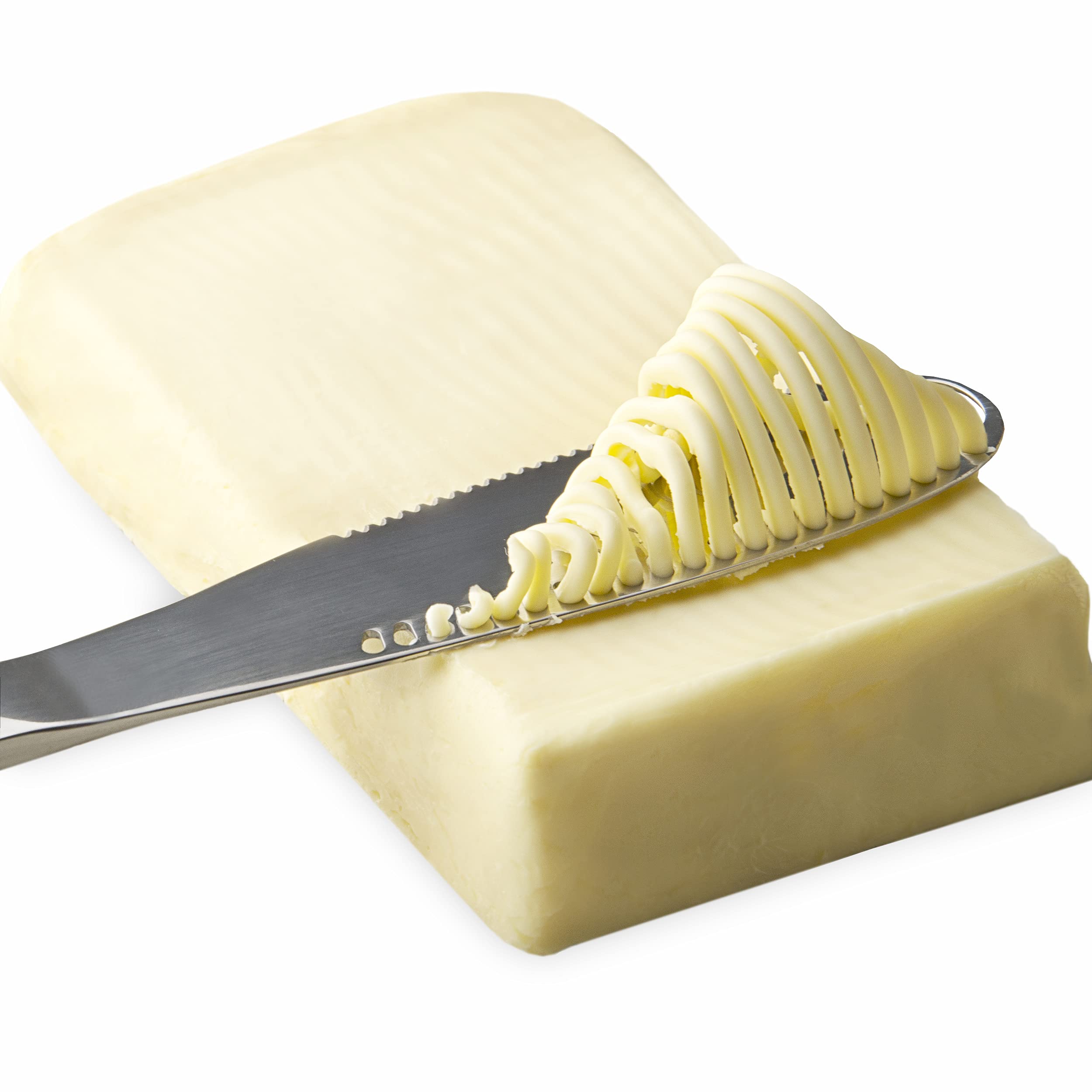 ELIFANA Stainless Steel Butter Knife with Holes - Japanese Style Butter Spreader for Cold Butter, Perfect Kitchen Gadget for Breakfast, Baking & Tea Time