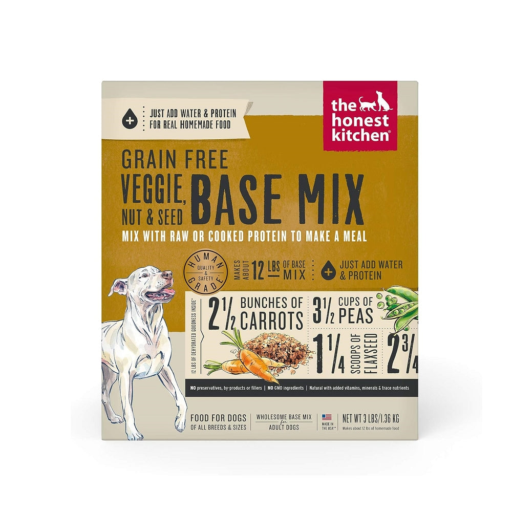 Grain-Free Veggie, Nut & Seed Dehydrated Dog Food for Adult Dogs - Healthy & Nutritious Meal for Active Pets, Perfect for Hiking & Travel