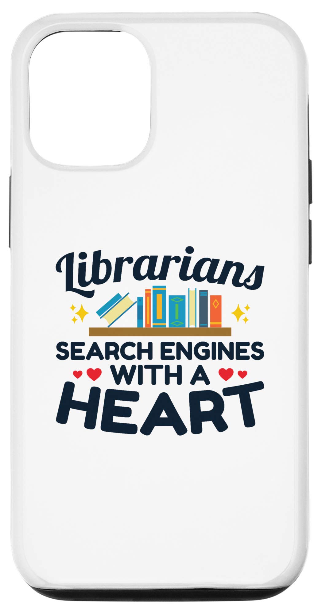 iPhone 12/12 Pro Heart-Shaped Librarian Library Case - Cute Book-Themed Phone Cover for Librarians & Book Lovers - Perfect Gift for Library Workers & Bibliophiles (Use at Libraries, Bookstores & Reading Events)
