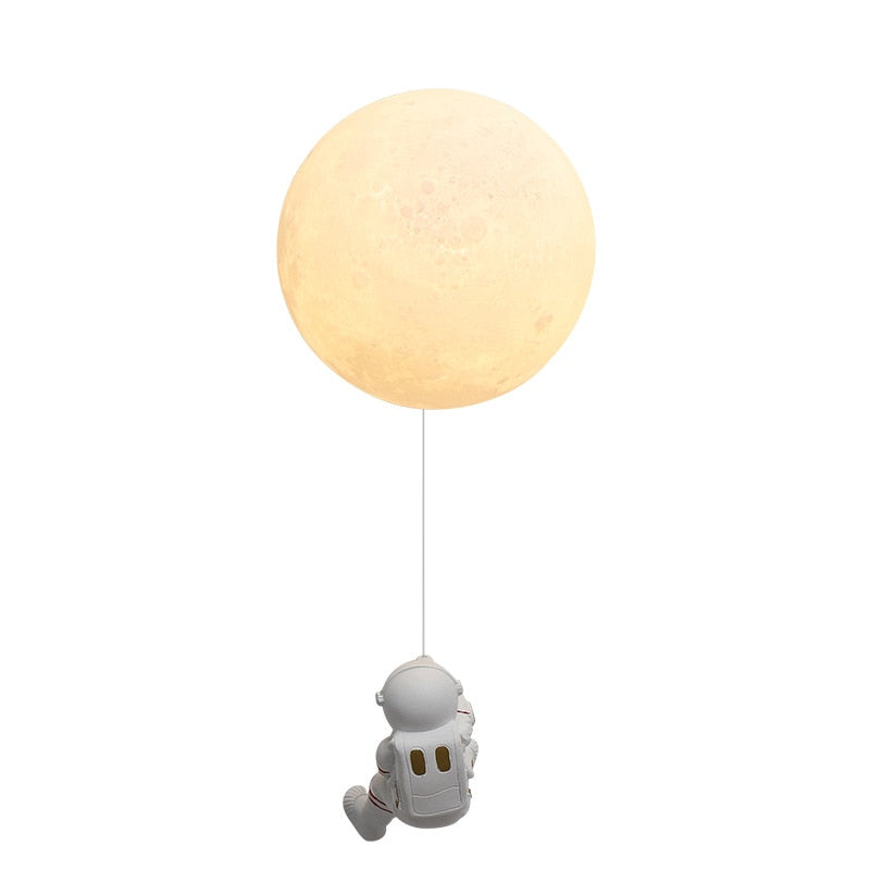 NASA Astronaut on Moon Wall Lamp - LED Night Light for Kids Room, Bedroom & Nursery - Space-Themed Decor for Boys & Girls