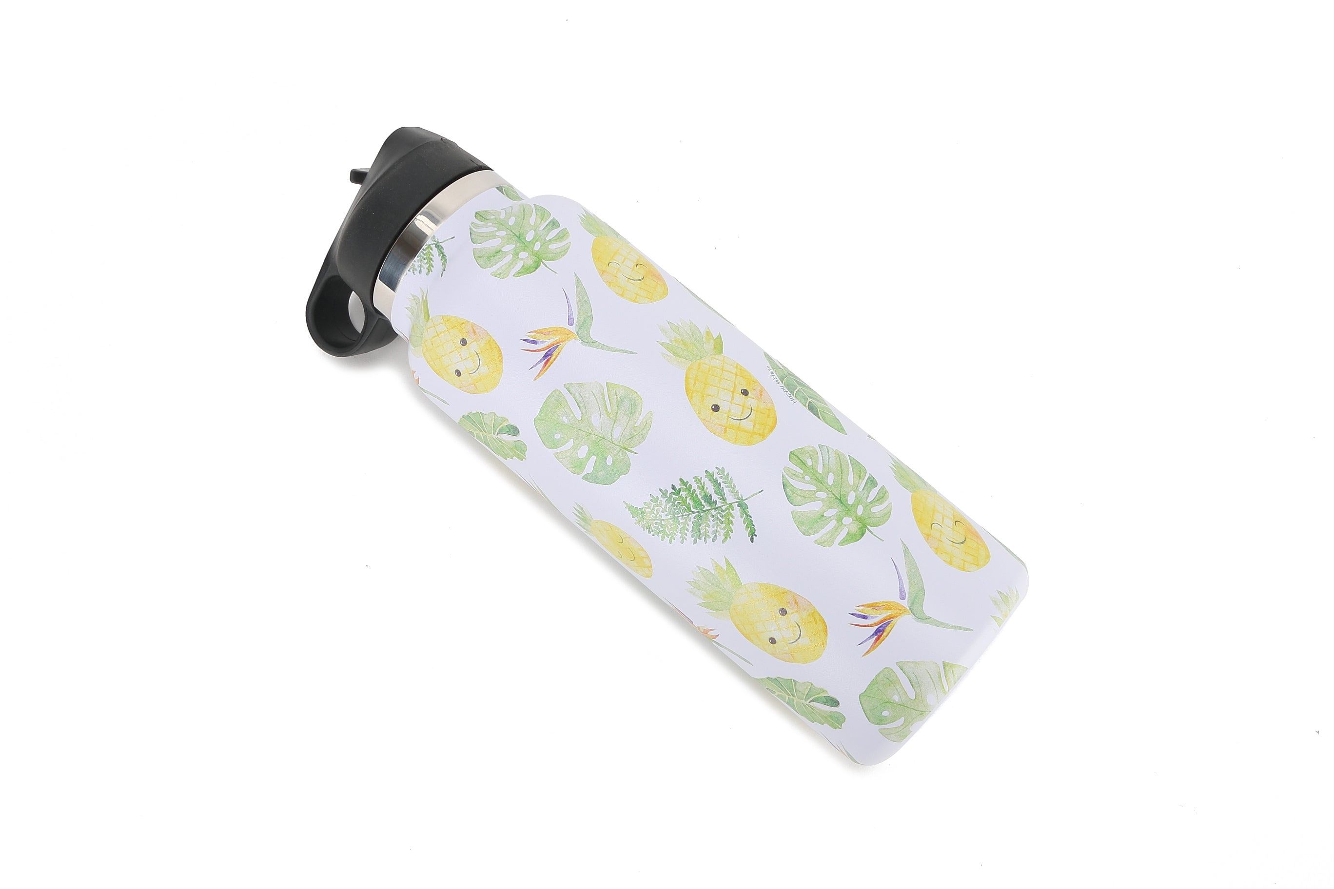 40oz Insulated Stainless Steel Water Bottle with Pineapple Monstera Design - Keeps Drinks Cold 24Hrs/Hot 12Hrs - Perfect for Gym, Hiking & Outdoor Activities