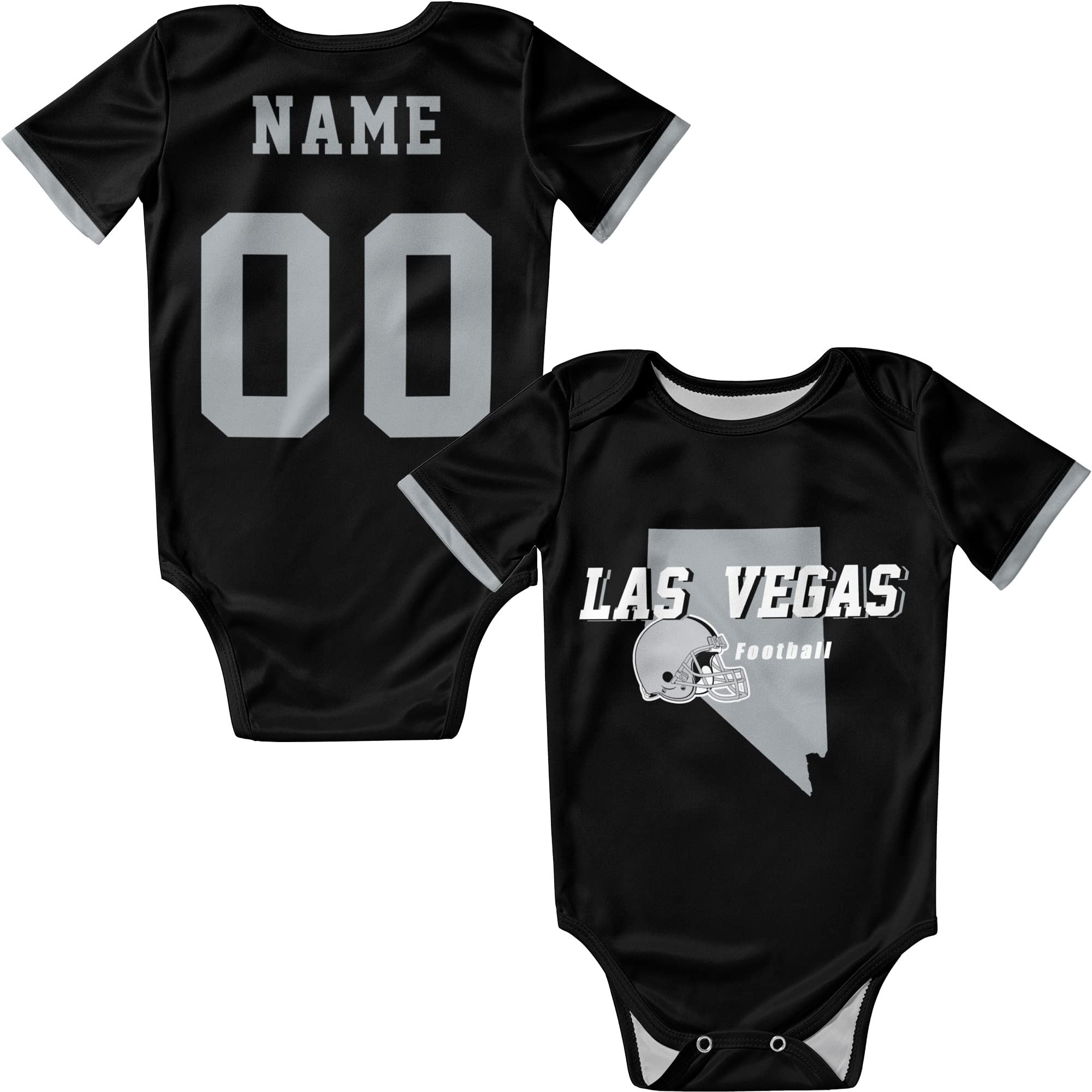 Custom Personalized Baby Onesies with Name & Number - Soft Cotton Infant Bodysuits for Boys & Girls - Perfect Sports Fan Gift for Newborns, Baby Showers & 1st Birthday Parties